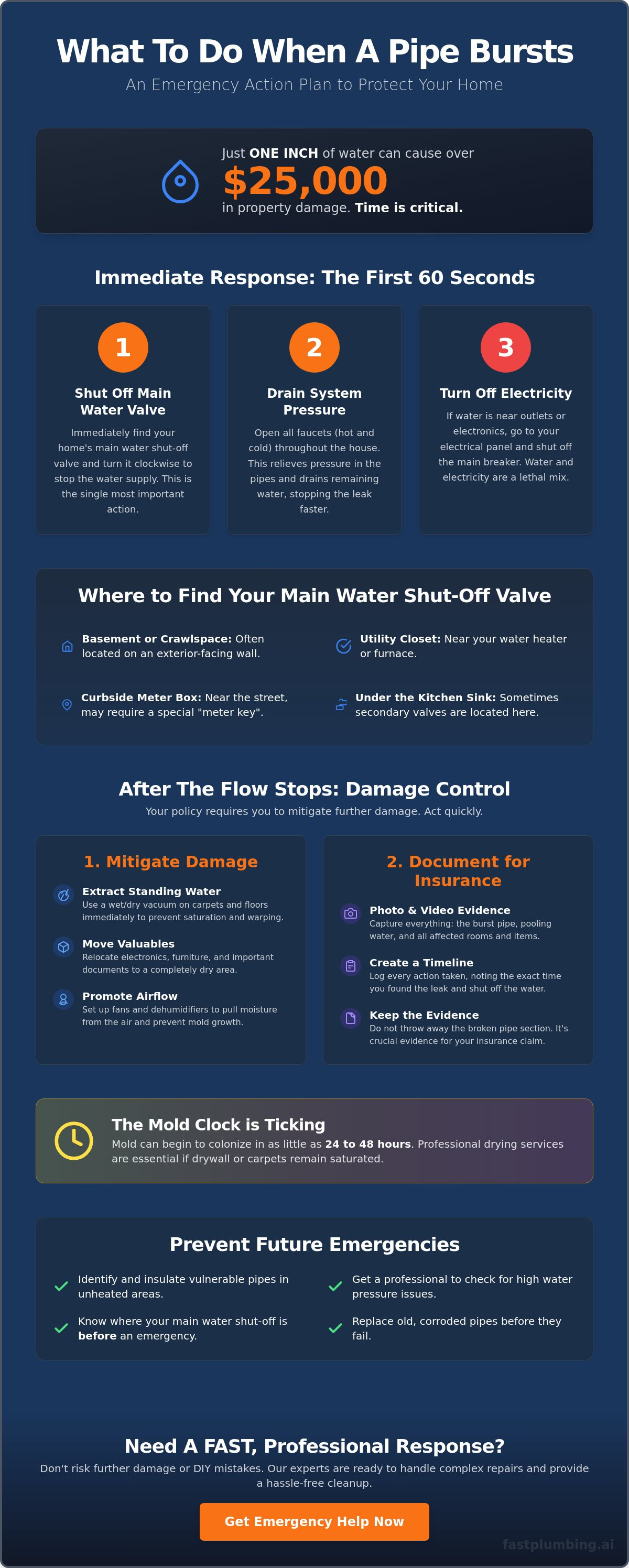 What to do when a pipe bursts