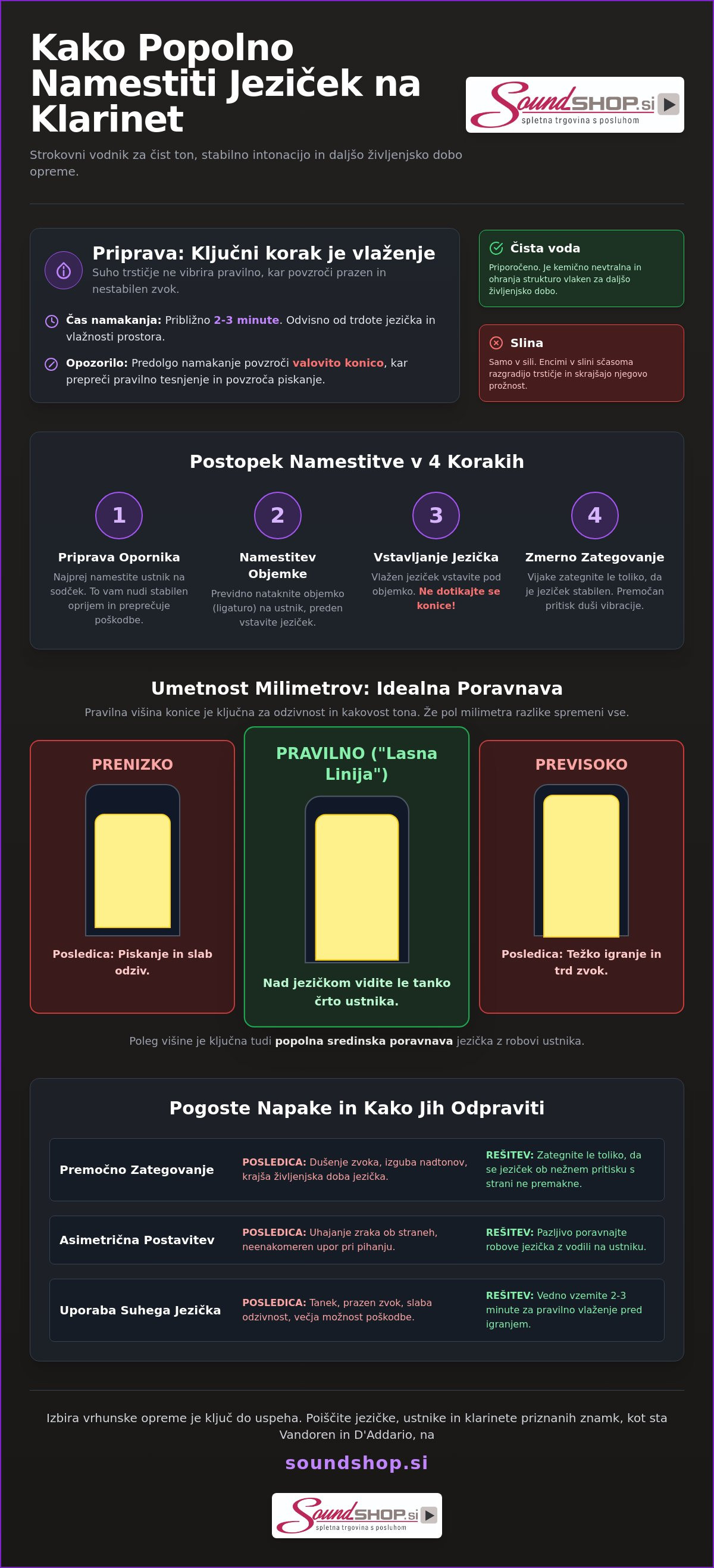 Kako namestiti jeziček na klarinet