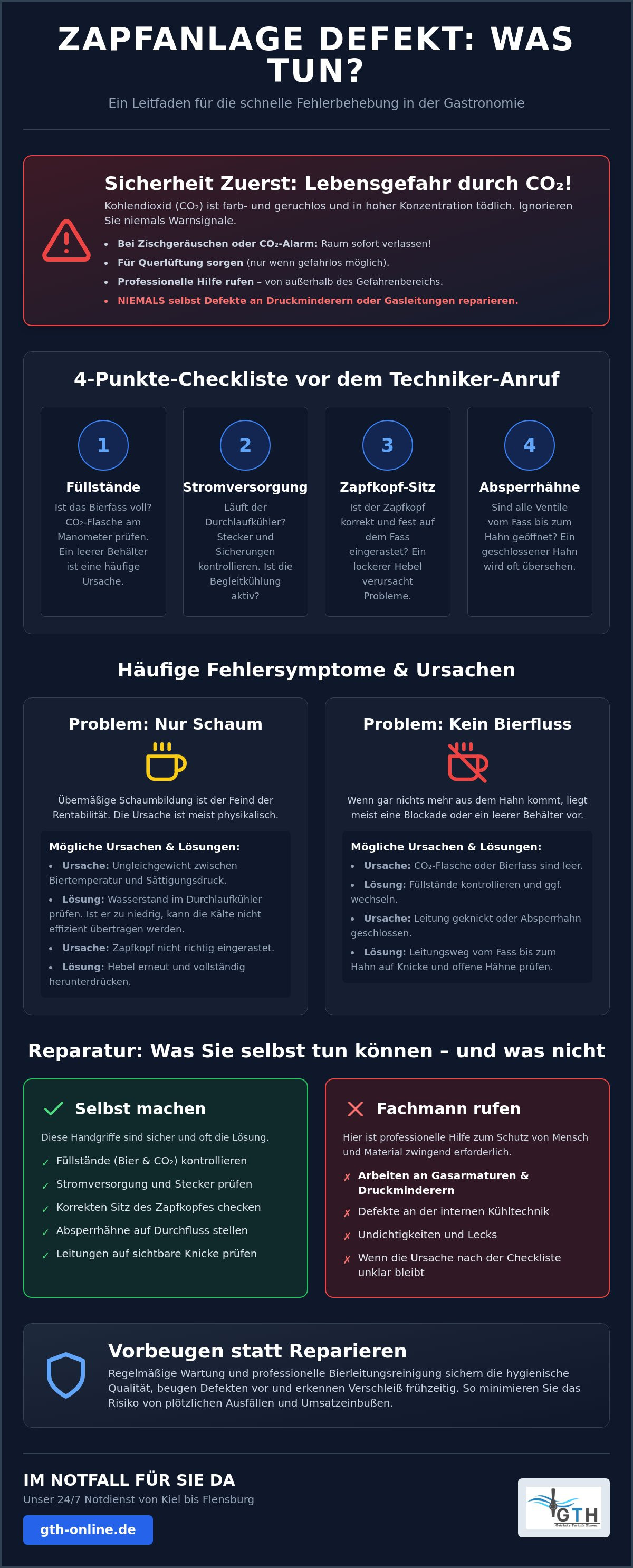 Zapfanlage defekt was tun