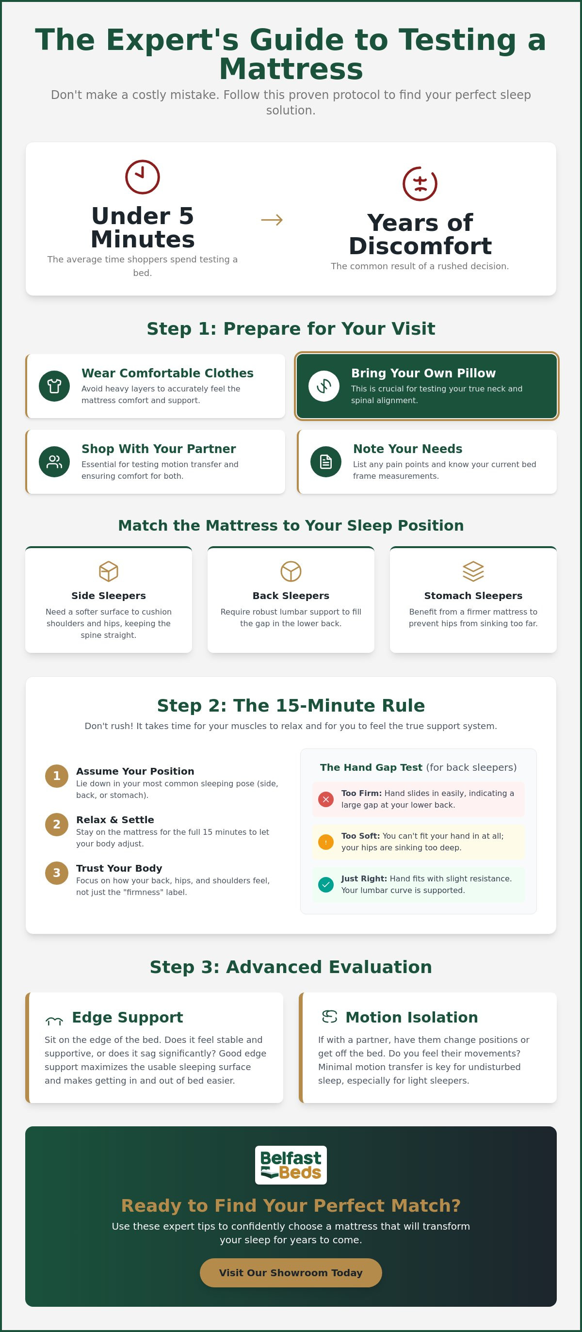 How to test a mattress in a showroom