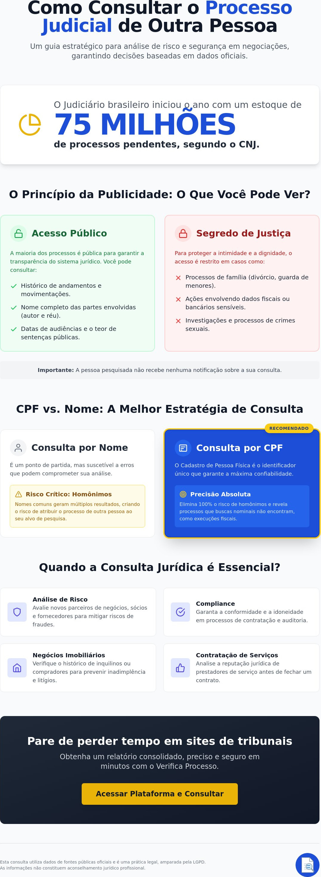 Como consultar processo de outra pessoa