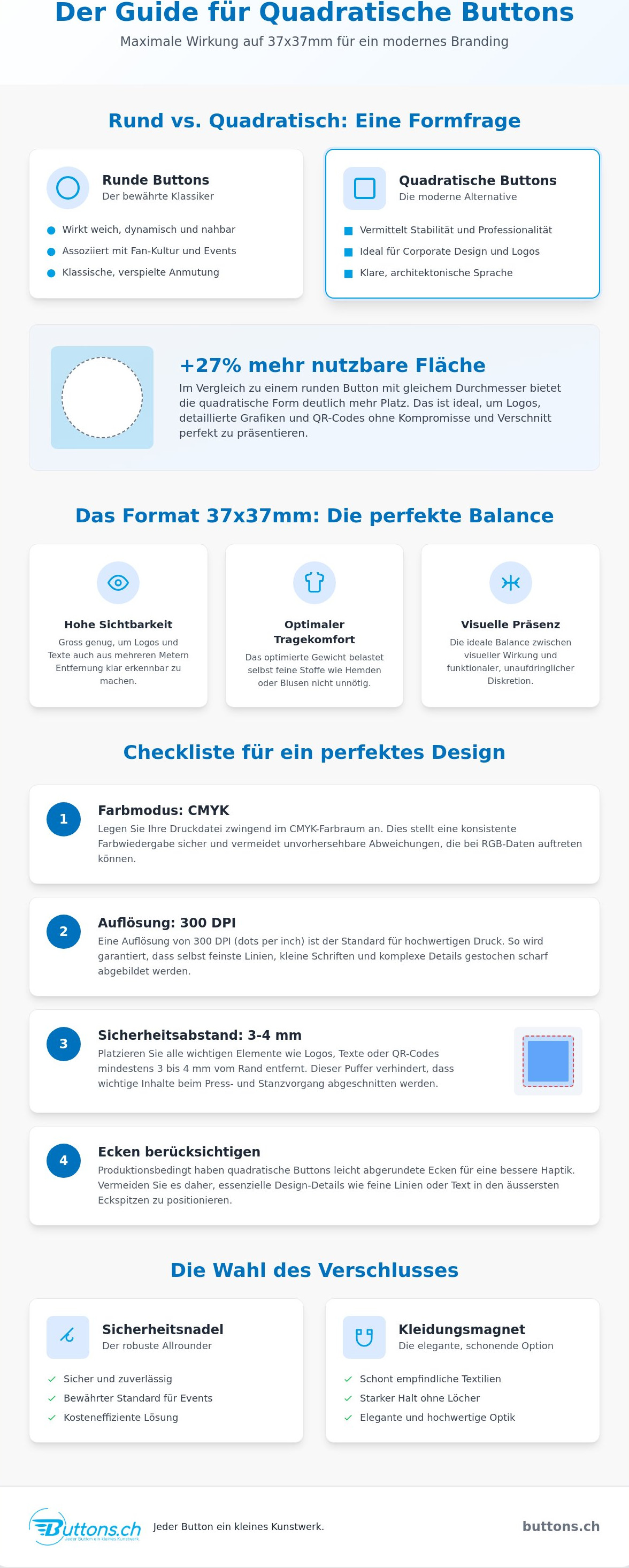Quadratische buttons gestalten