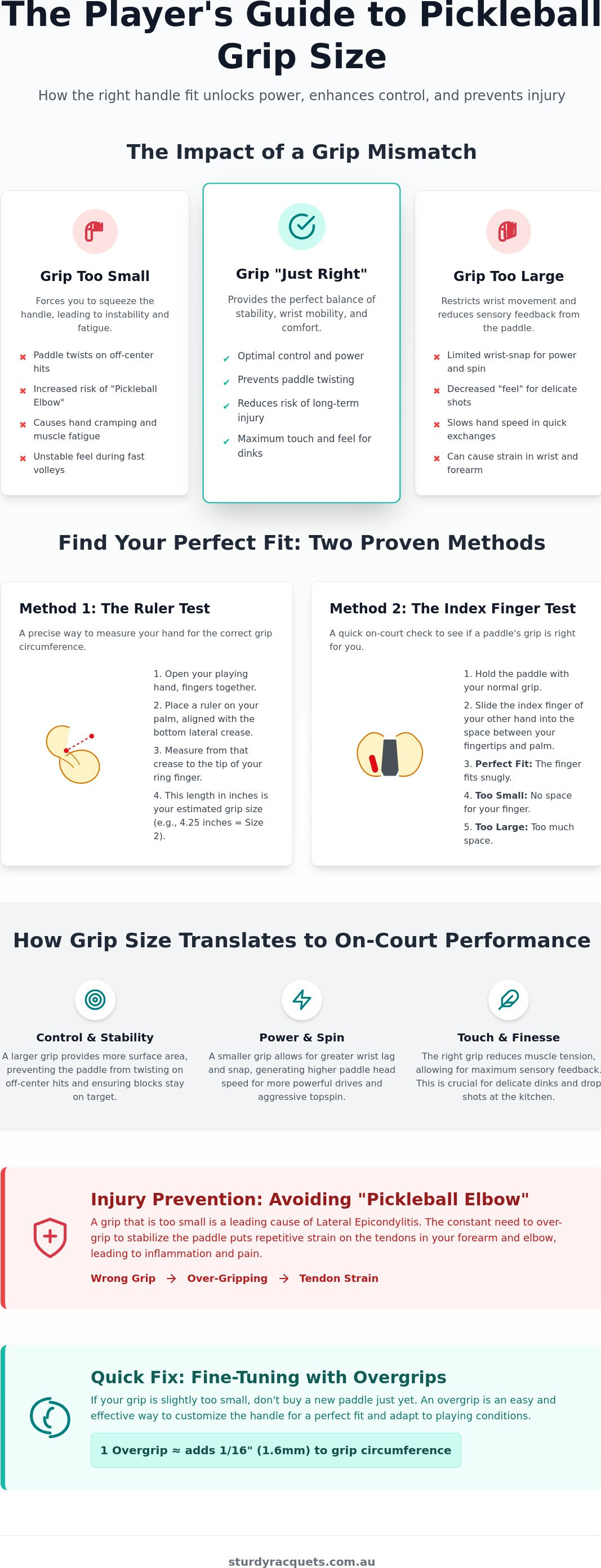Pickleball paddle grip size importance