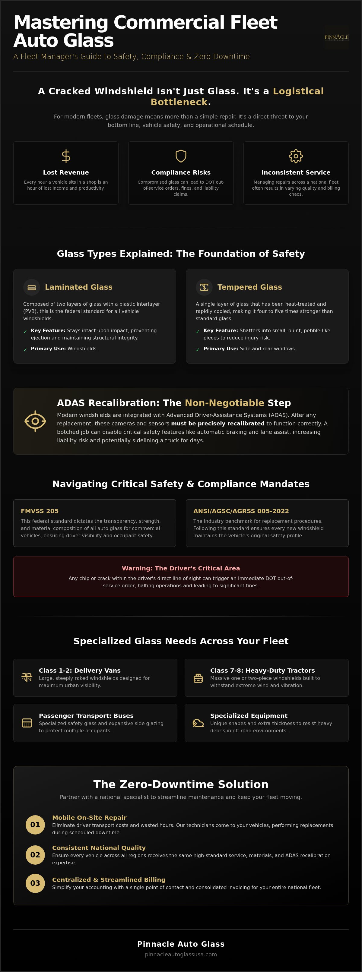 Auto glass for commercial vehicles