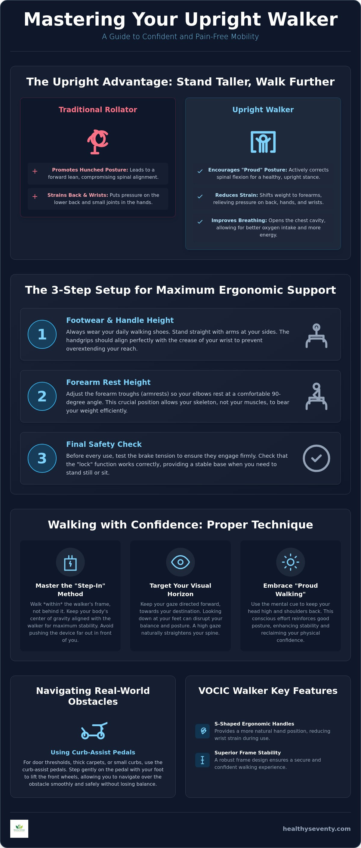 How to use an upright walker correctly