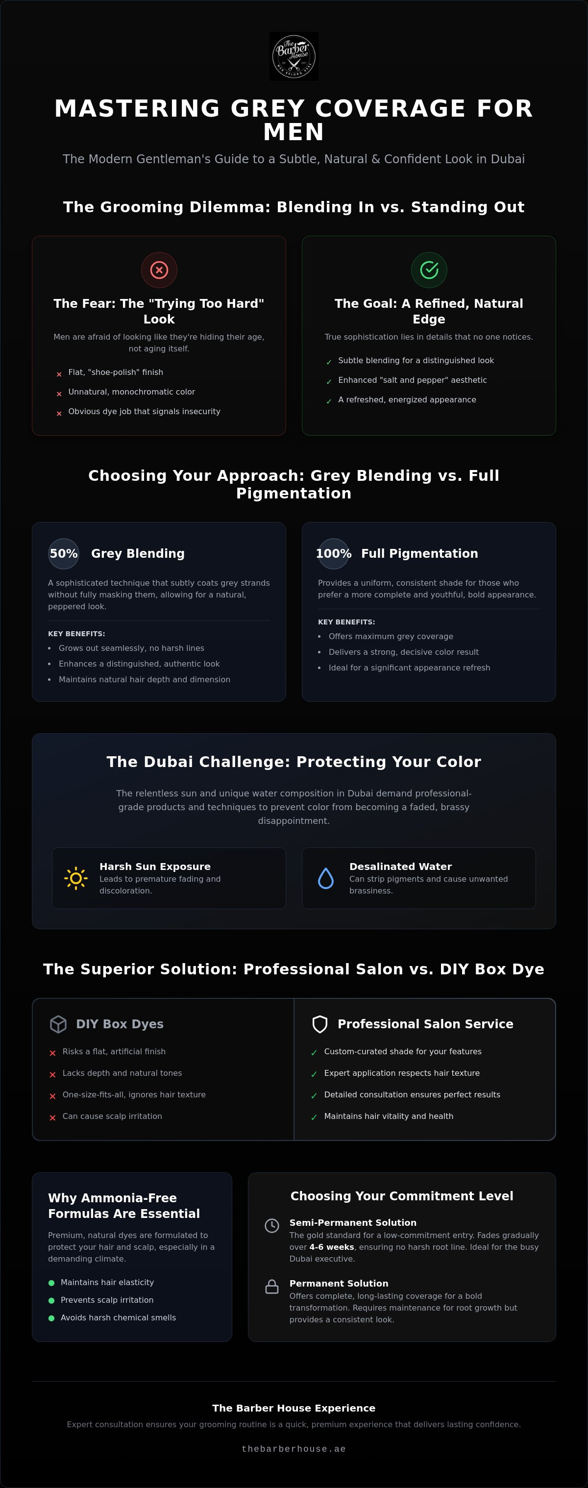 Grey coverage men Dubai, men’s hair color salon Marina, natural hair dye for men