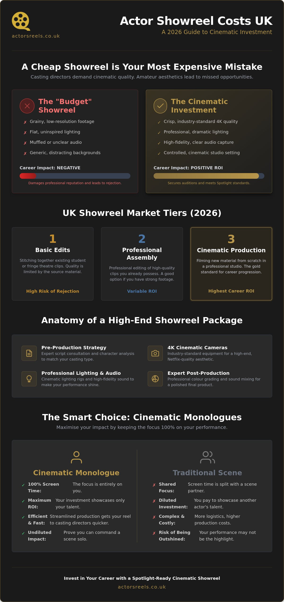 Actor showreel cost UK