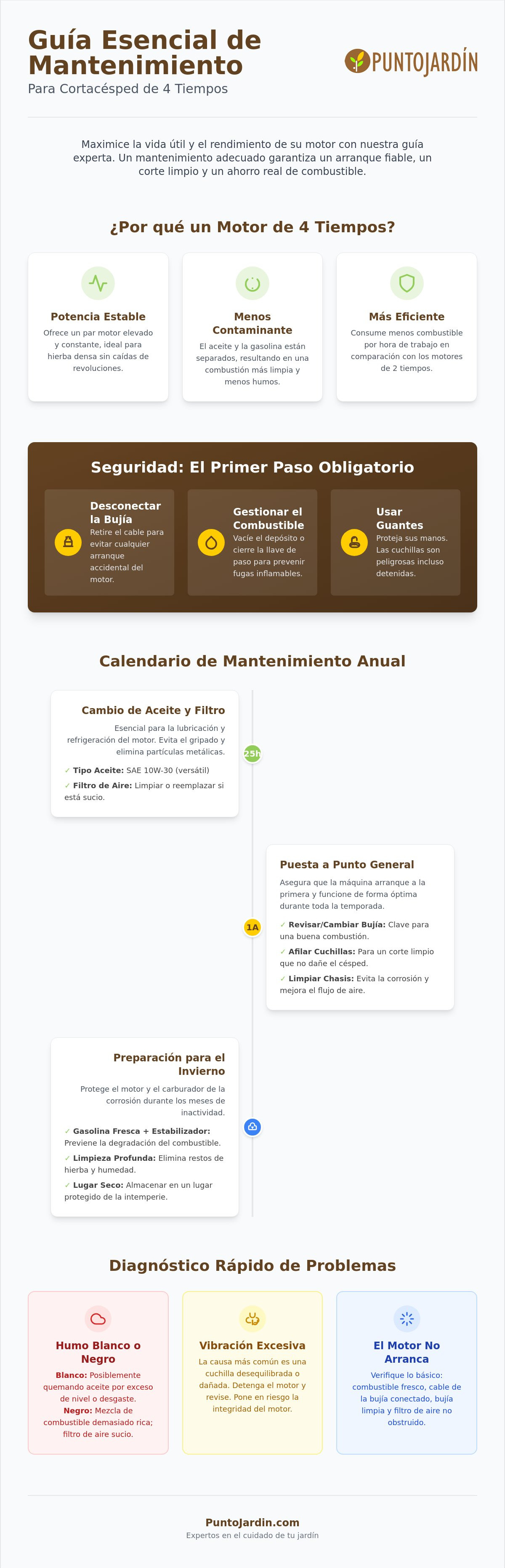 Mantenimiento de cortacésped de 4 tiempos