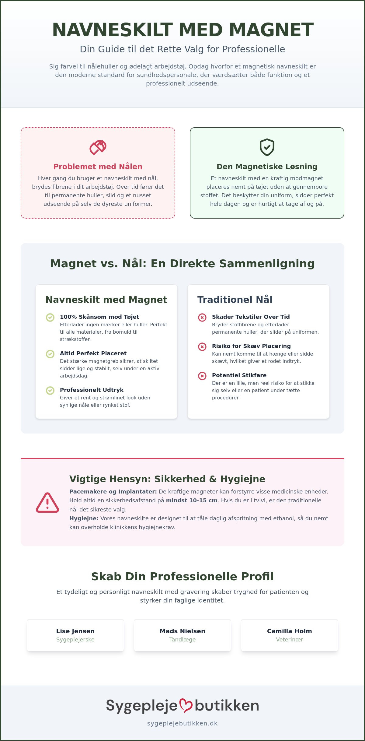 Navneskilt med magnet