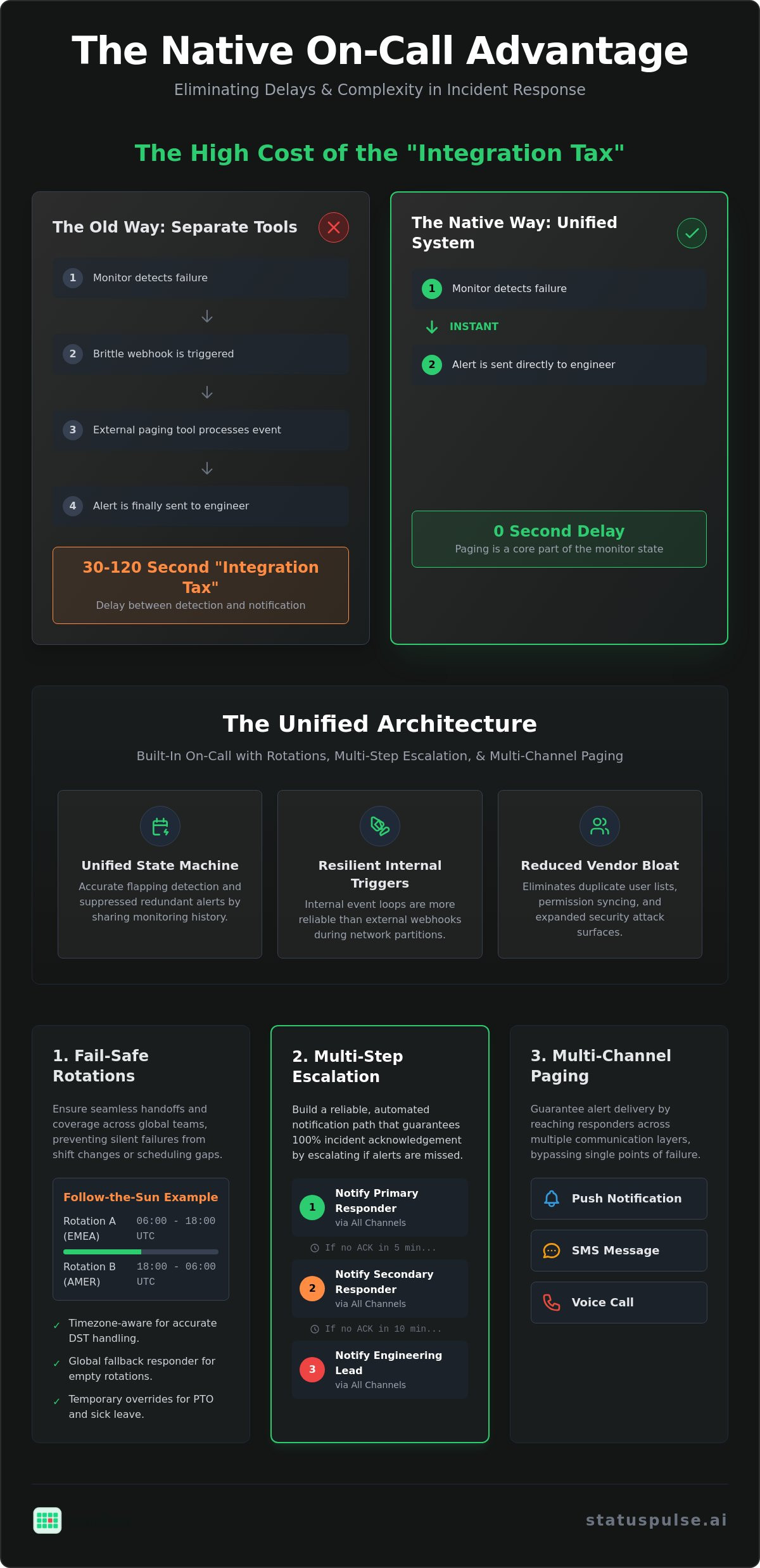 Built-In On-Call with Rotations Multi-Step Escalation and Multi-Channel Paging