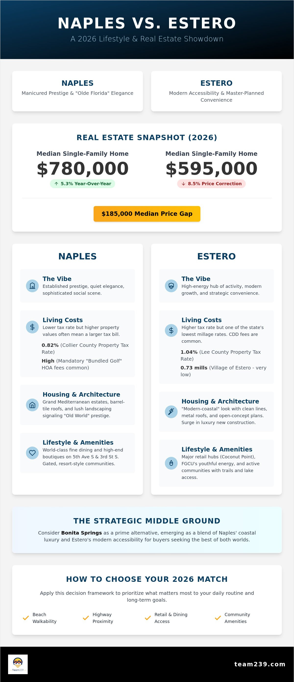 Naples vs Estero for living
