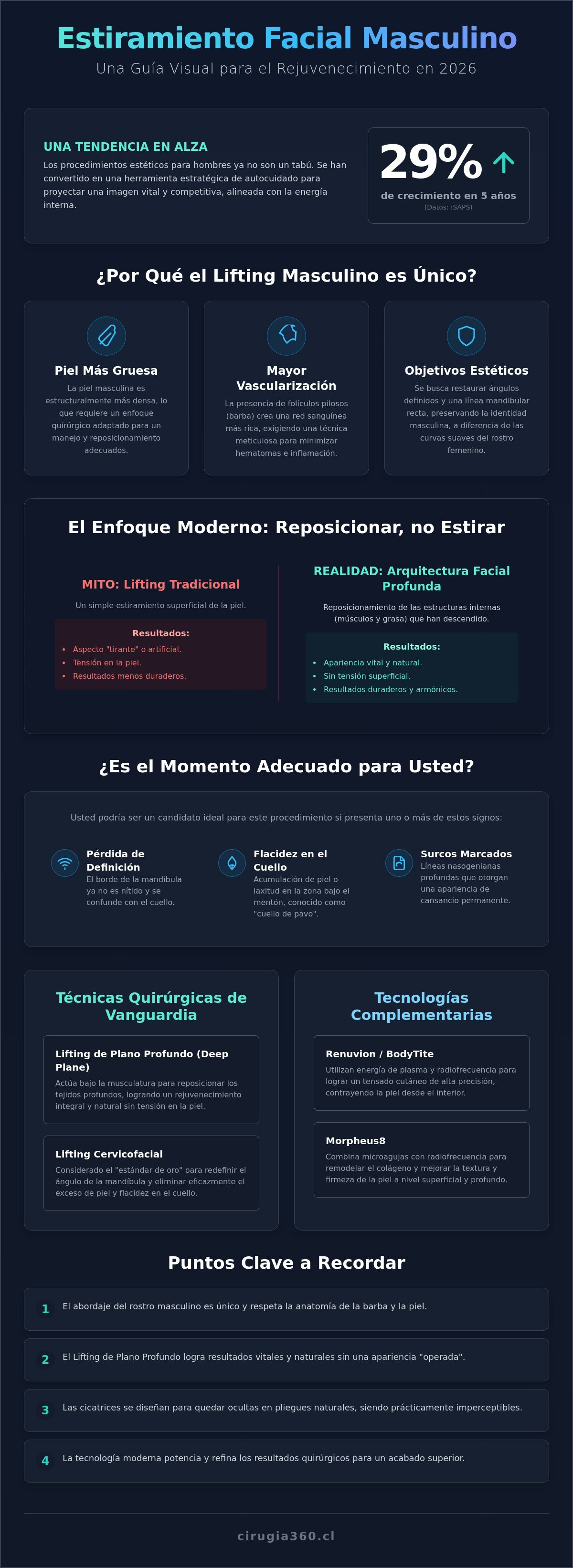 Estiramiento facial para hombres