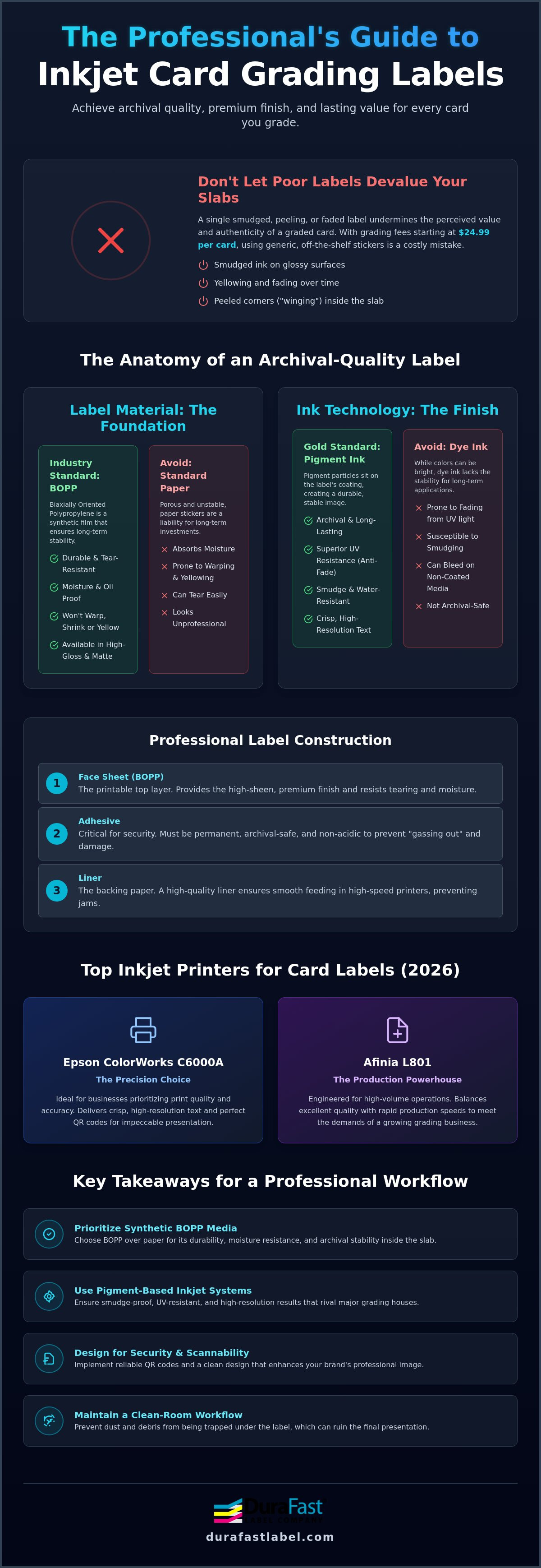 Inkjet Card Grading Label