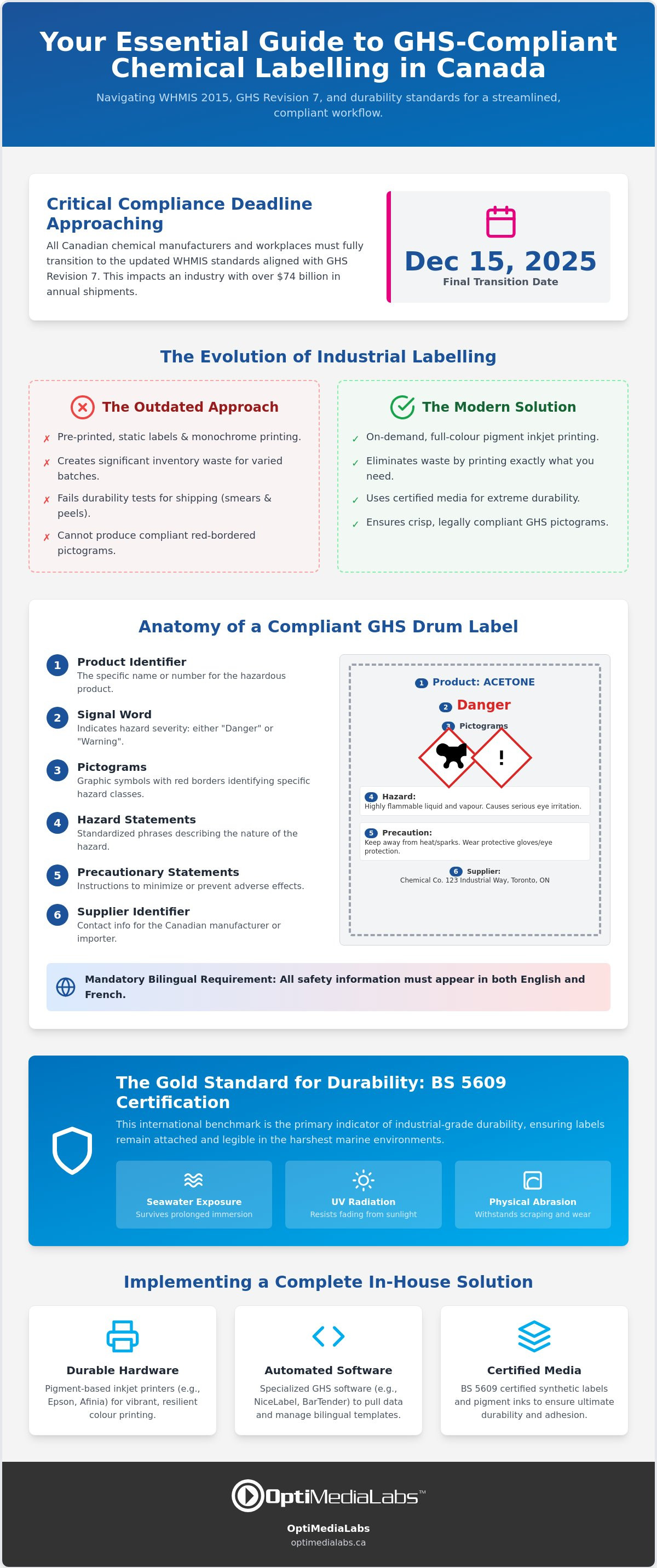 Chemical drum label printer Canada