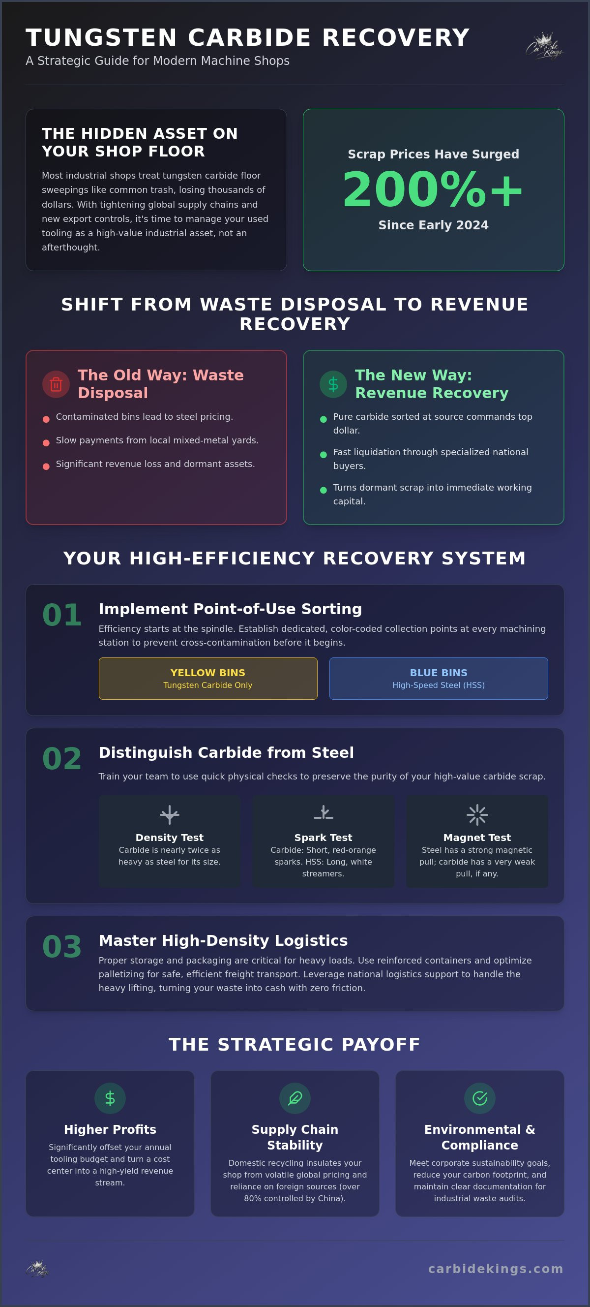 Tungsten recycling for tool and die makers