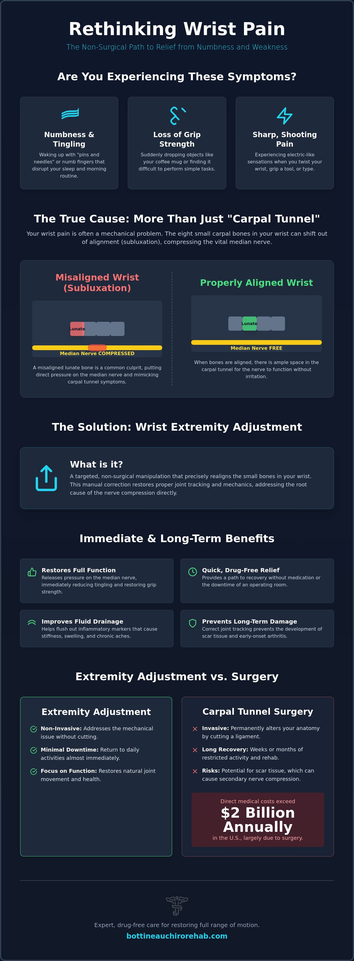 Wrist pain extremity adjustment