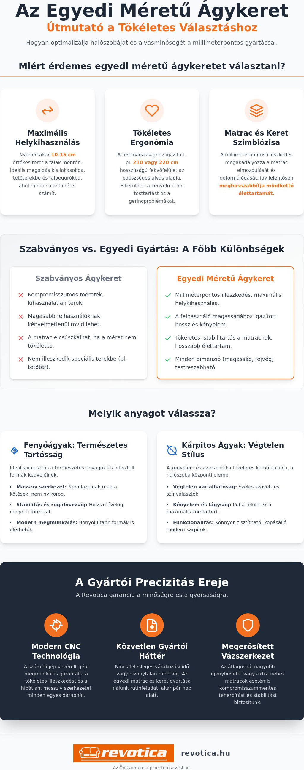 Egyedi méretű ágykeret
