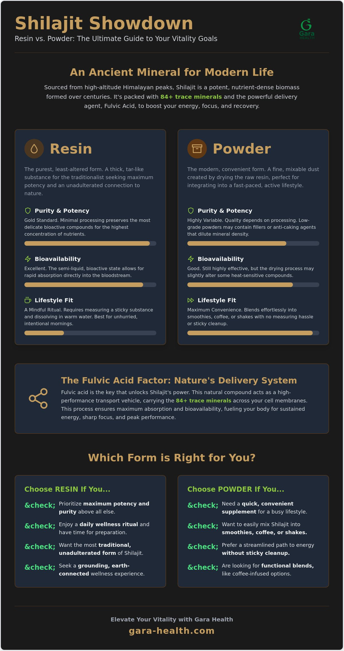 Shilajit resin vs powder