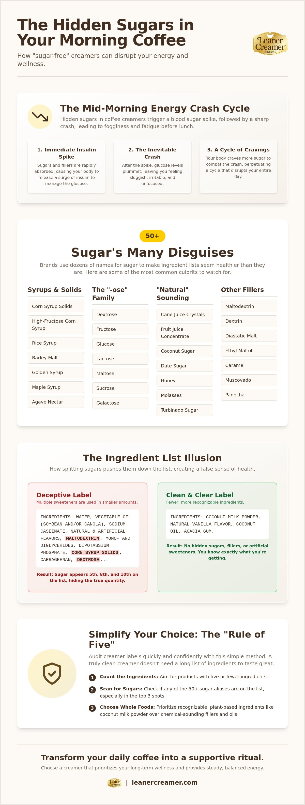 Hidden sugars in coffee creamer