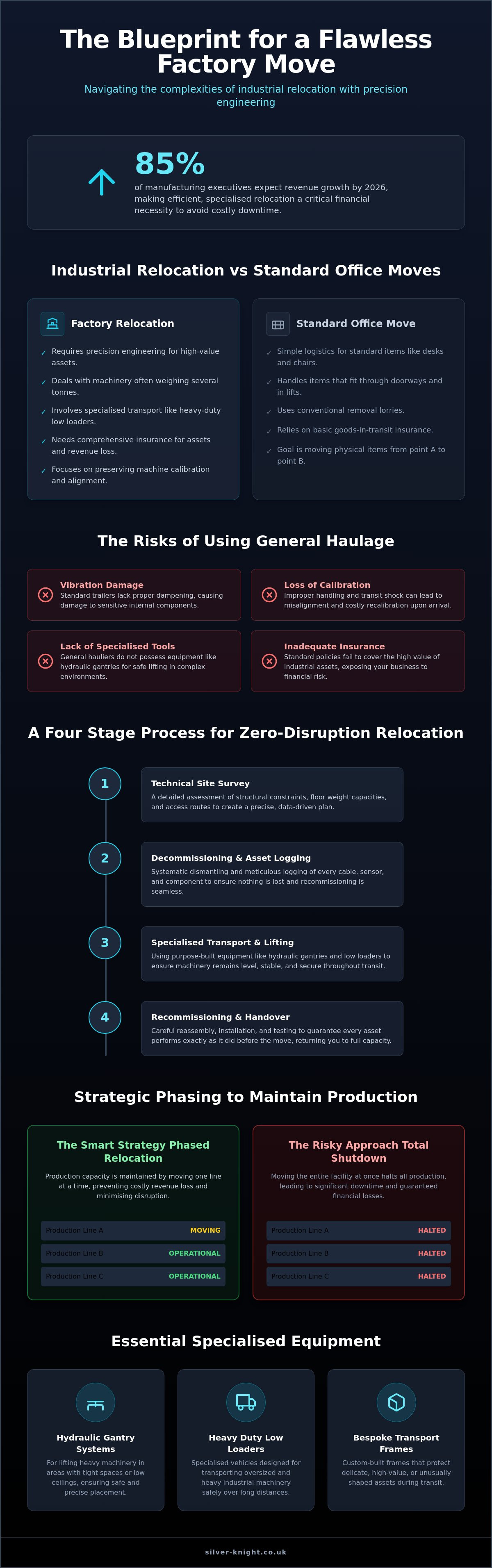 Business relocation services for manufacturers