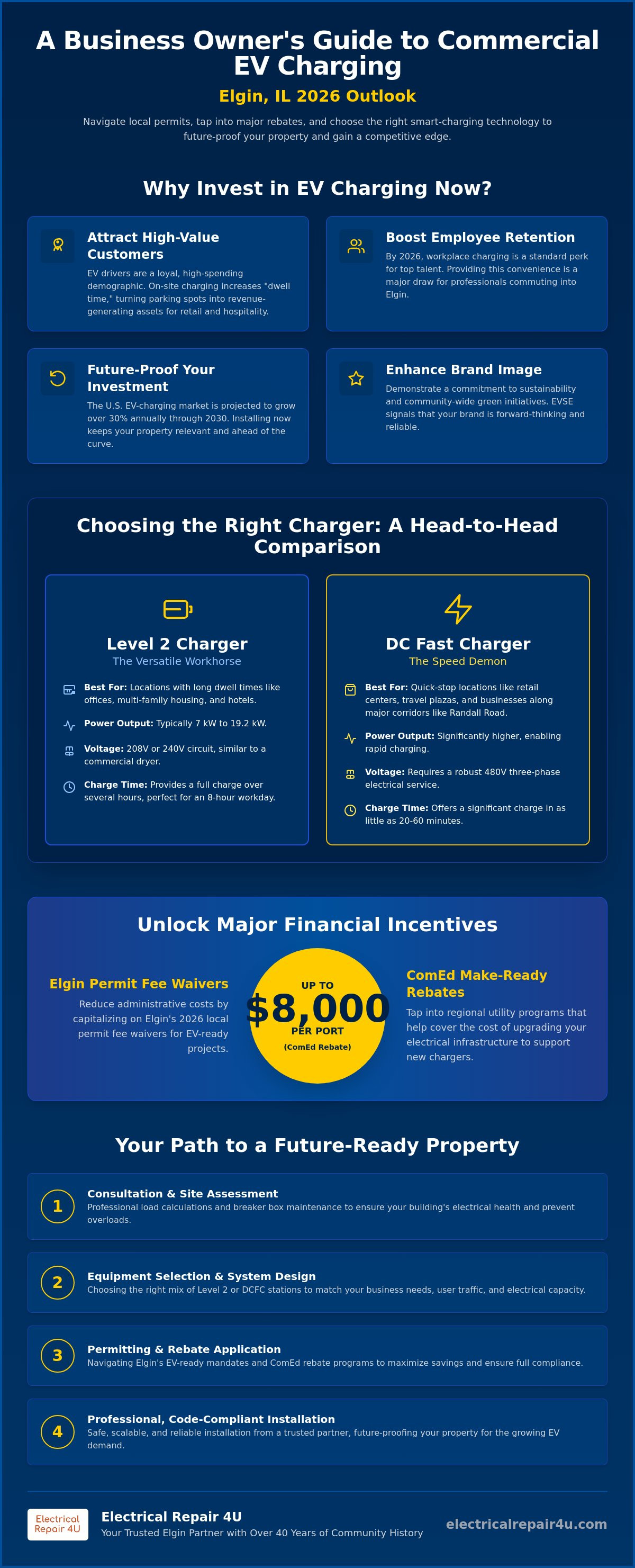 Commercial EV charging station installers Elgin