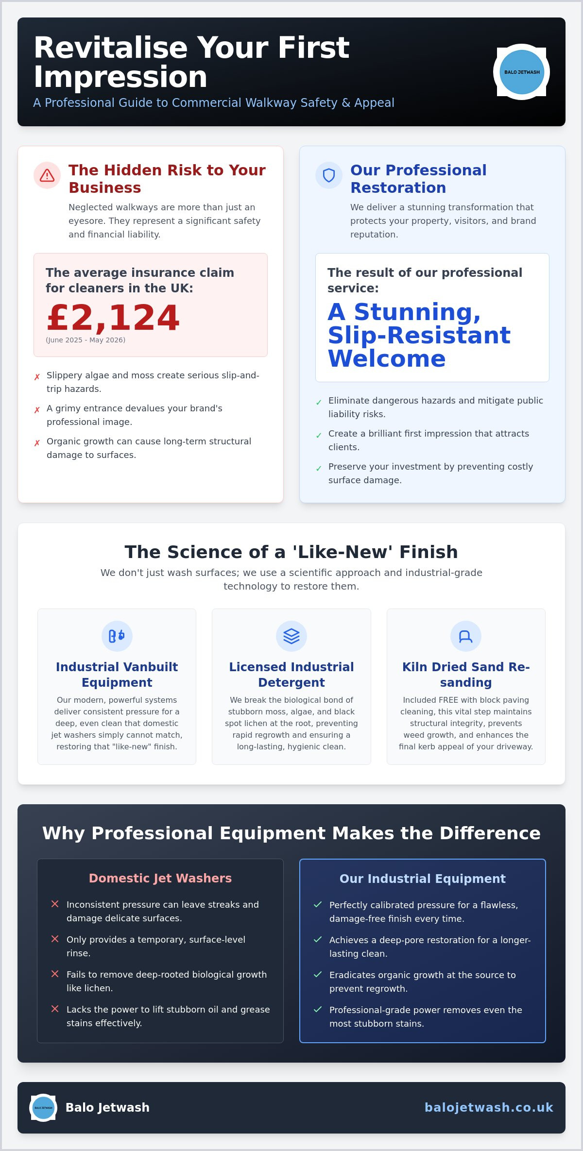 Walkway cleaning commercial property