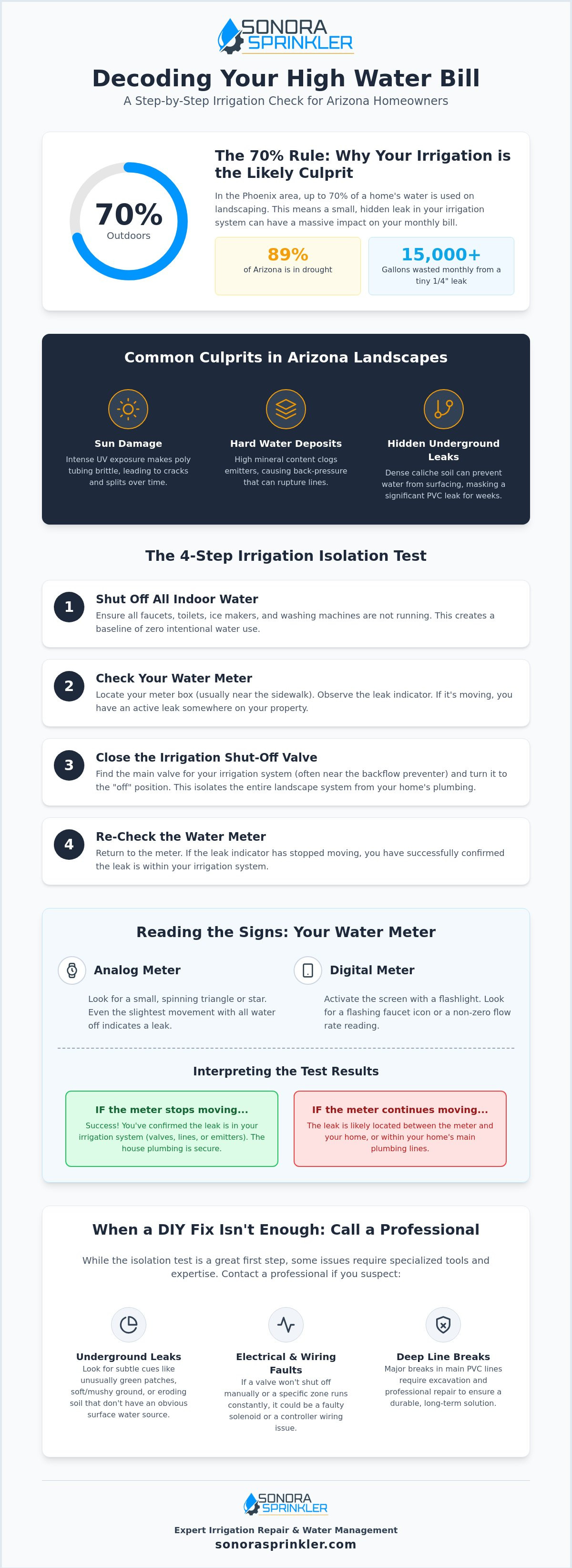 High water bill irrigation check