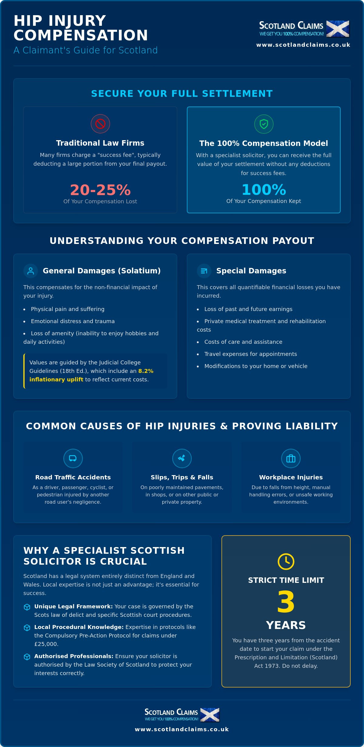 Hip injury compensation