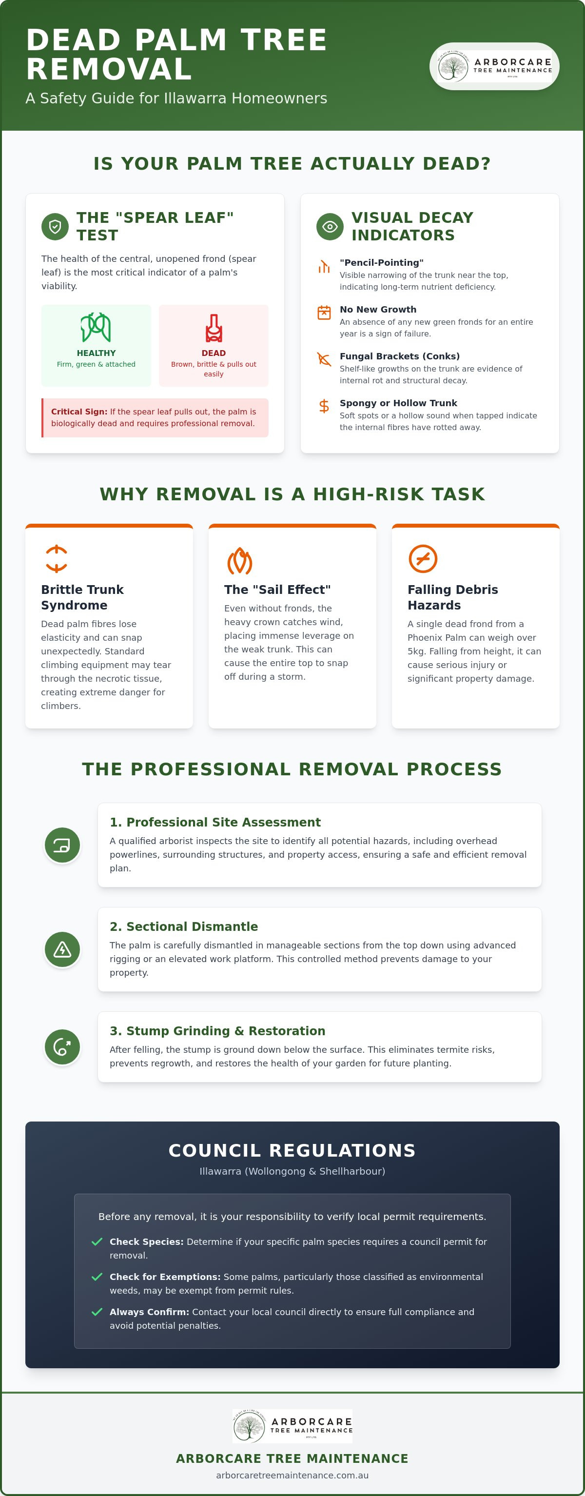 Dead palm tree removal