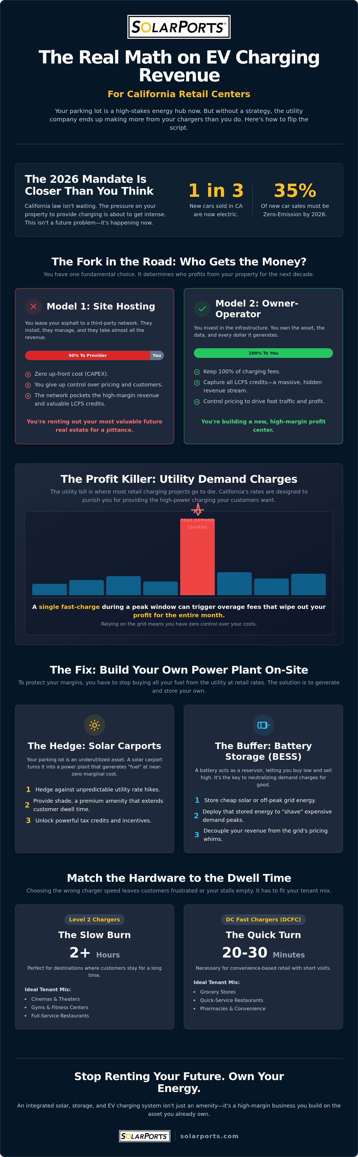 EV charging station revenue for retail centers CA
