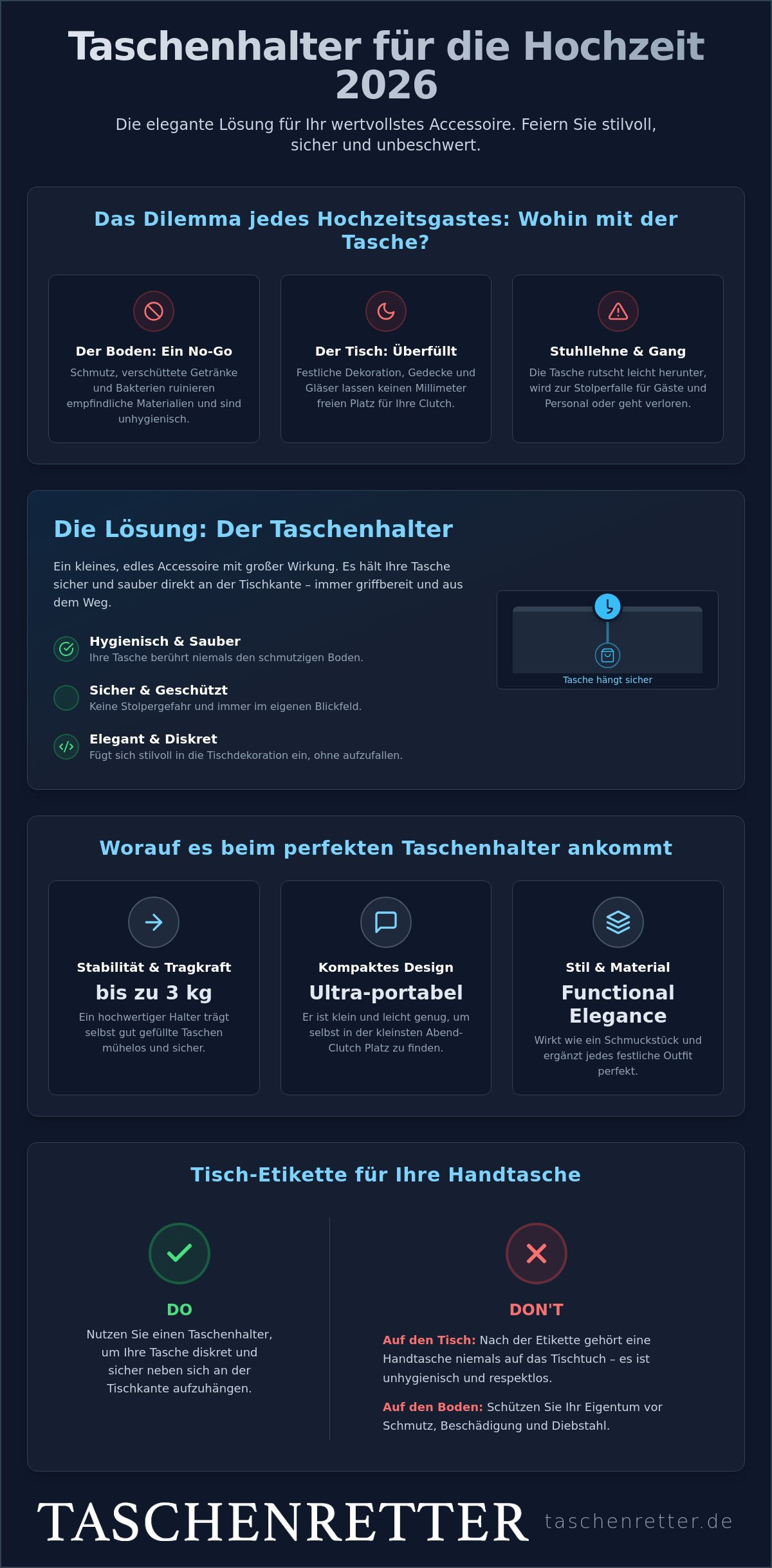 Taschenhalter für Hochzeit