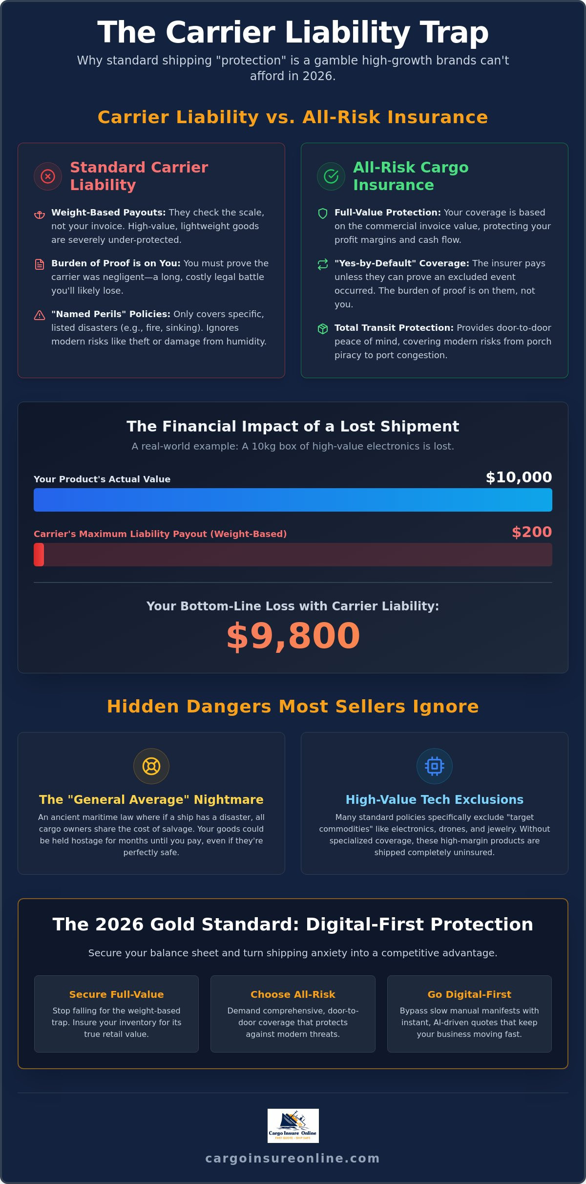 Cargo insurance for online sellers