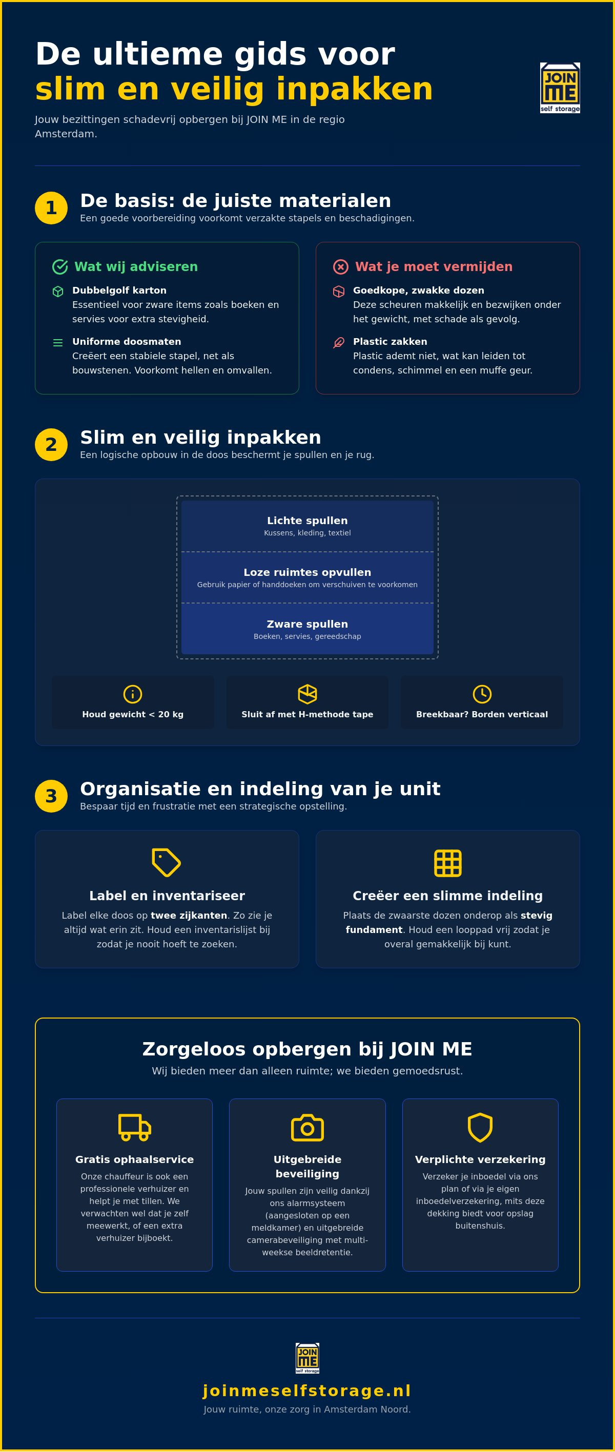 Spullen opbergen in dozen