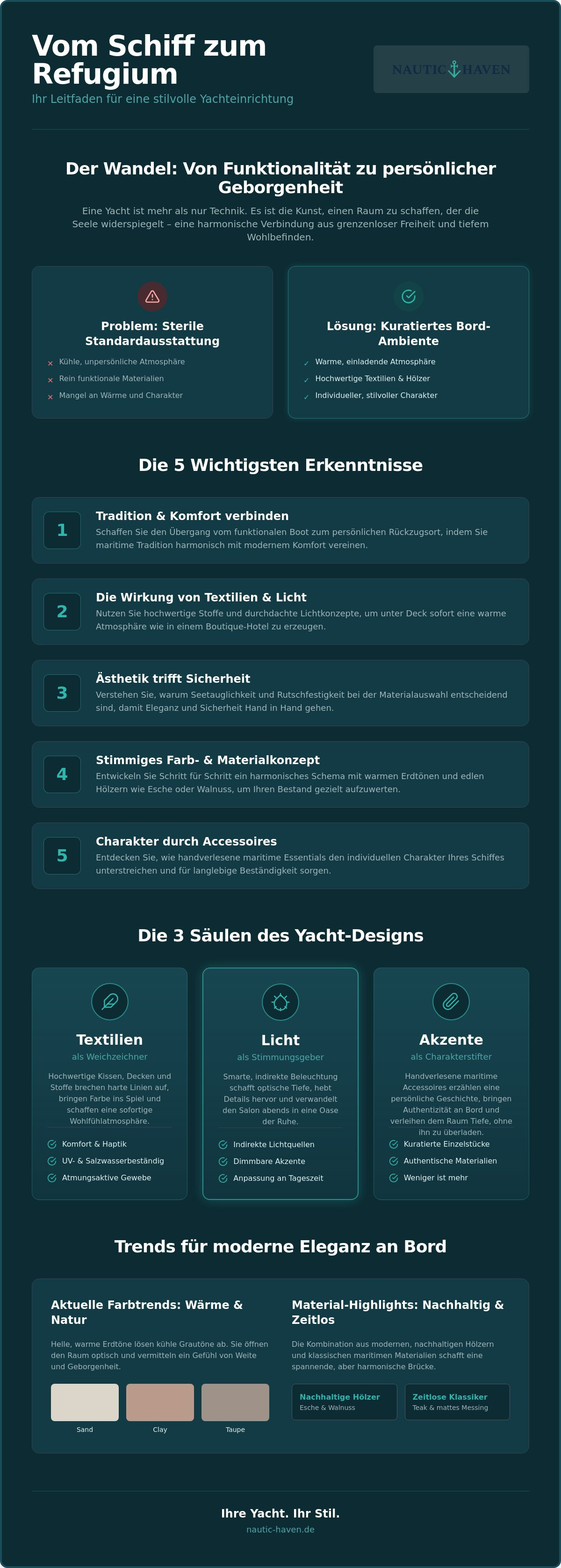 Stilvolle Yachteinrichtung