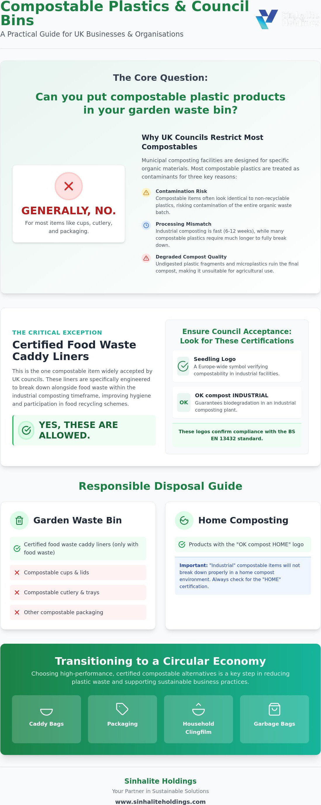 Can you put compostable plastic in garden waste bin