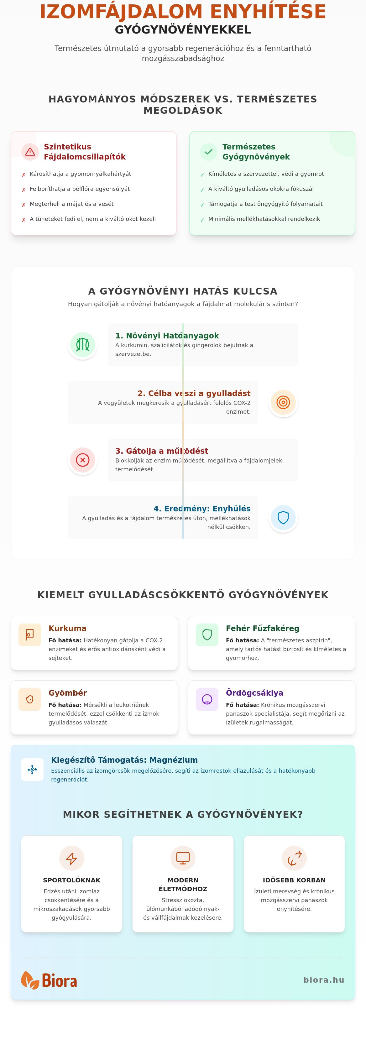 Izomfájdalom enyhítése gyógynövényekkel