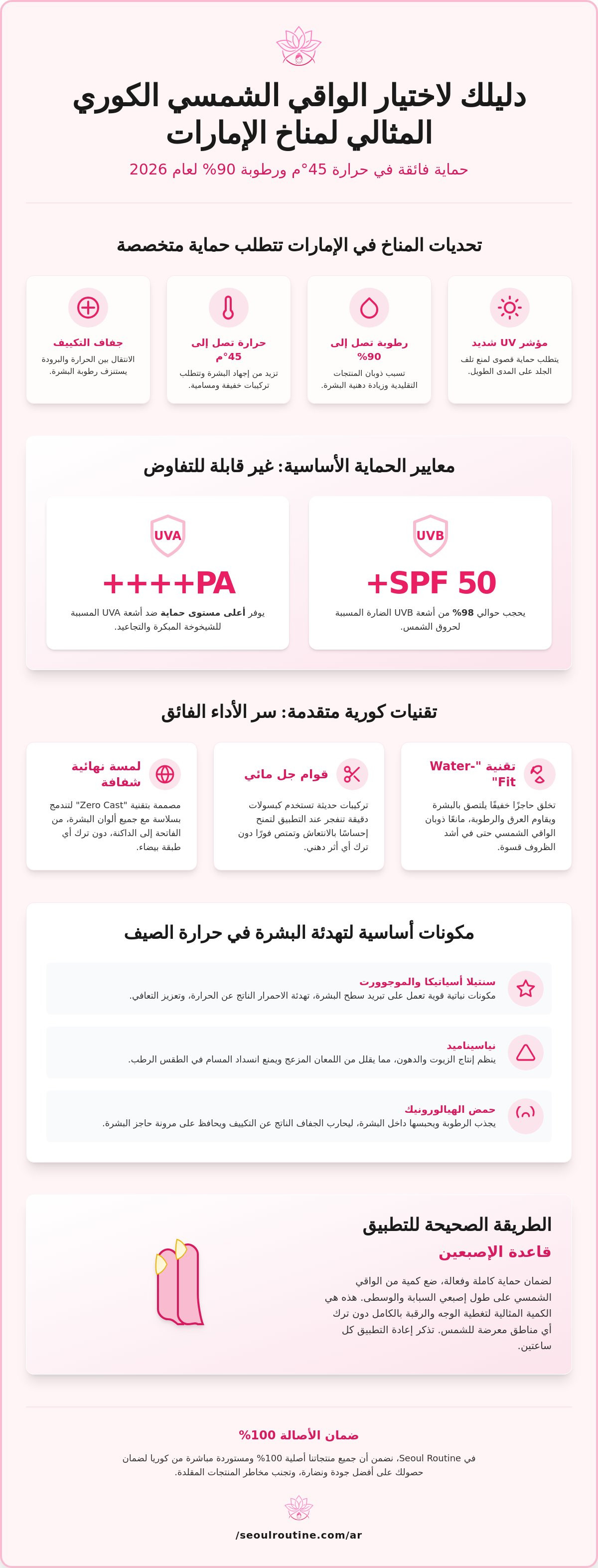 أفضل واقي شمسي كوري لطقس الإمارات