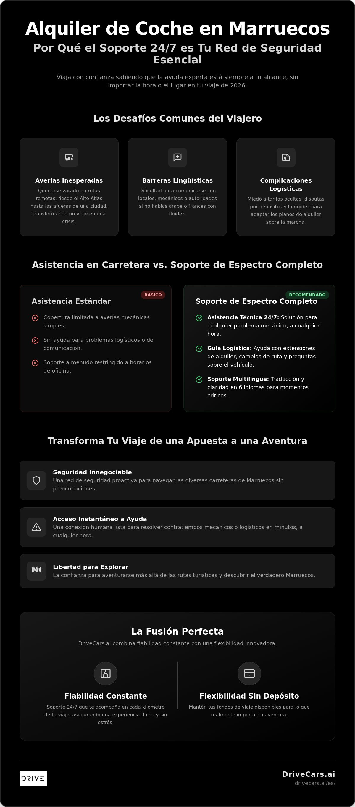 Alquiler de coches Marruecos soporte 24 horas
