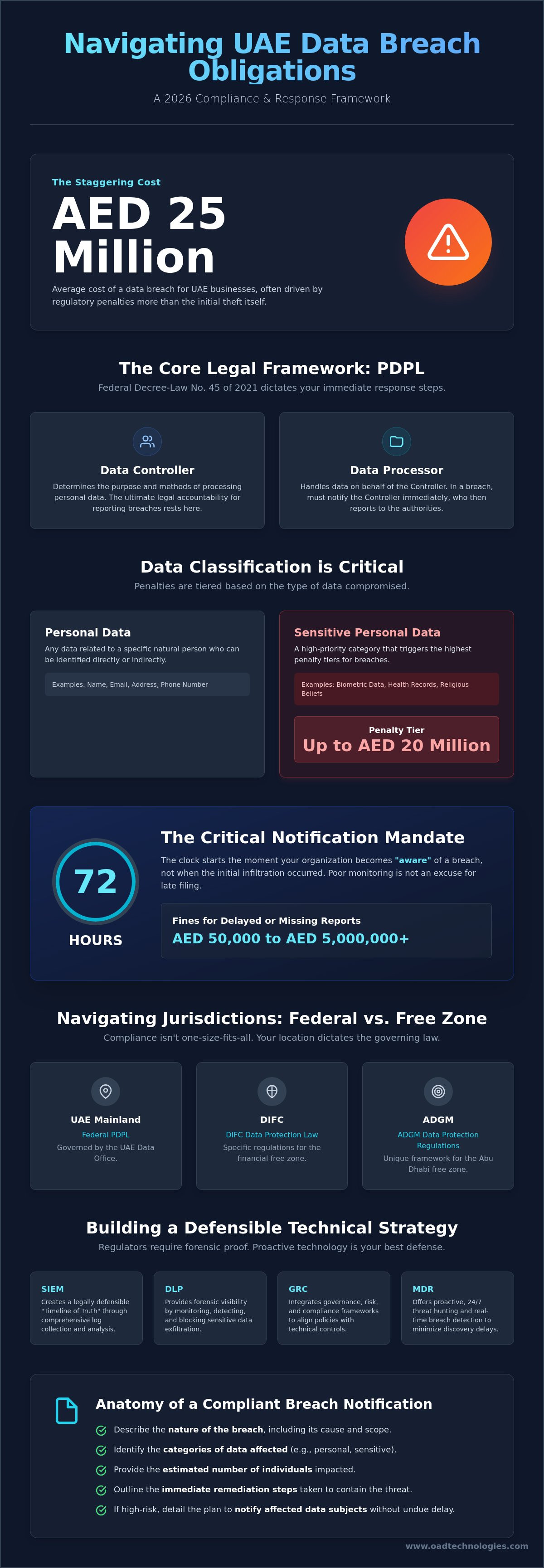 Legal obligations after a data breach in uae