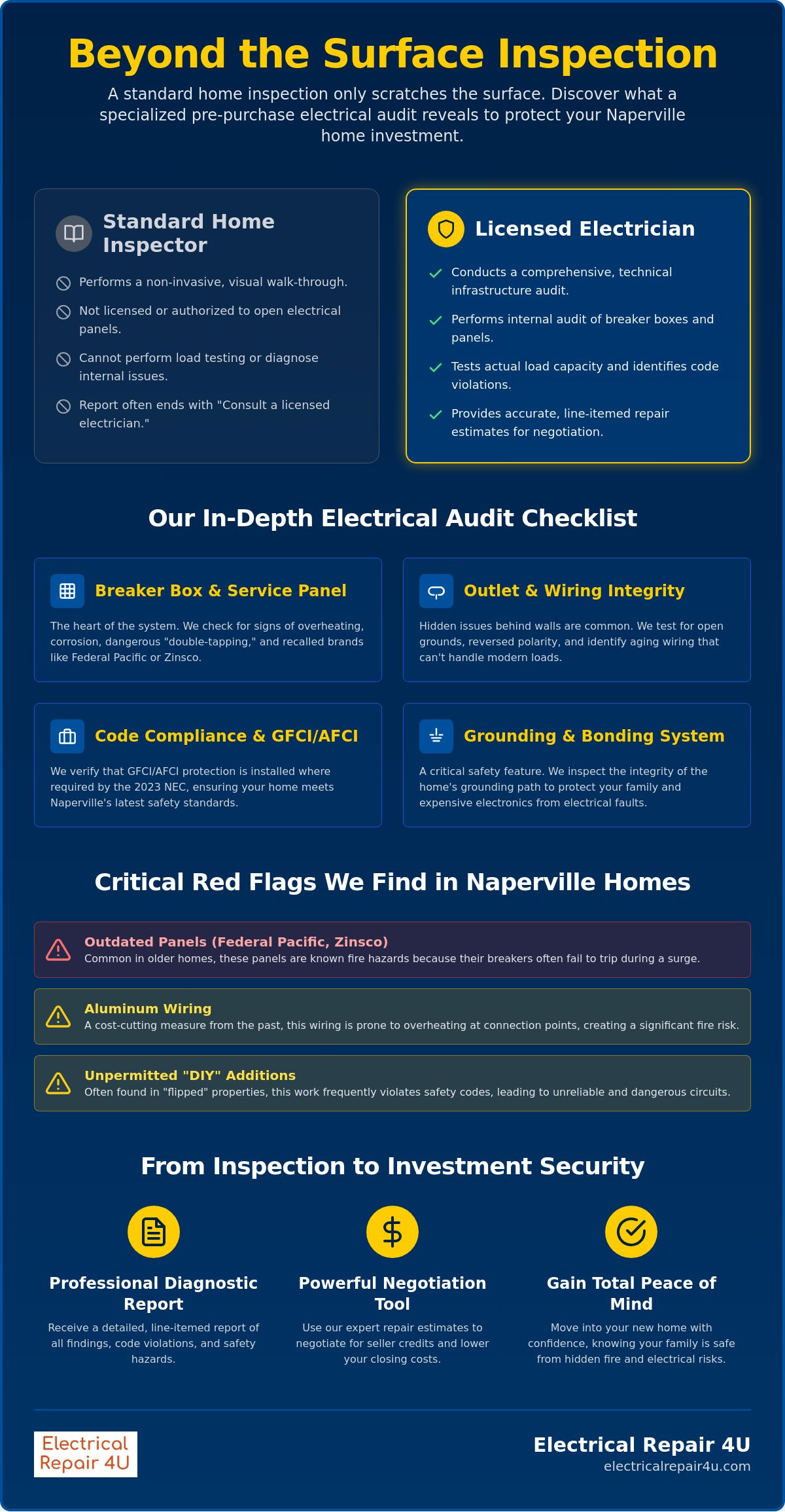 Pre-purchase electrical inspection Naperville