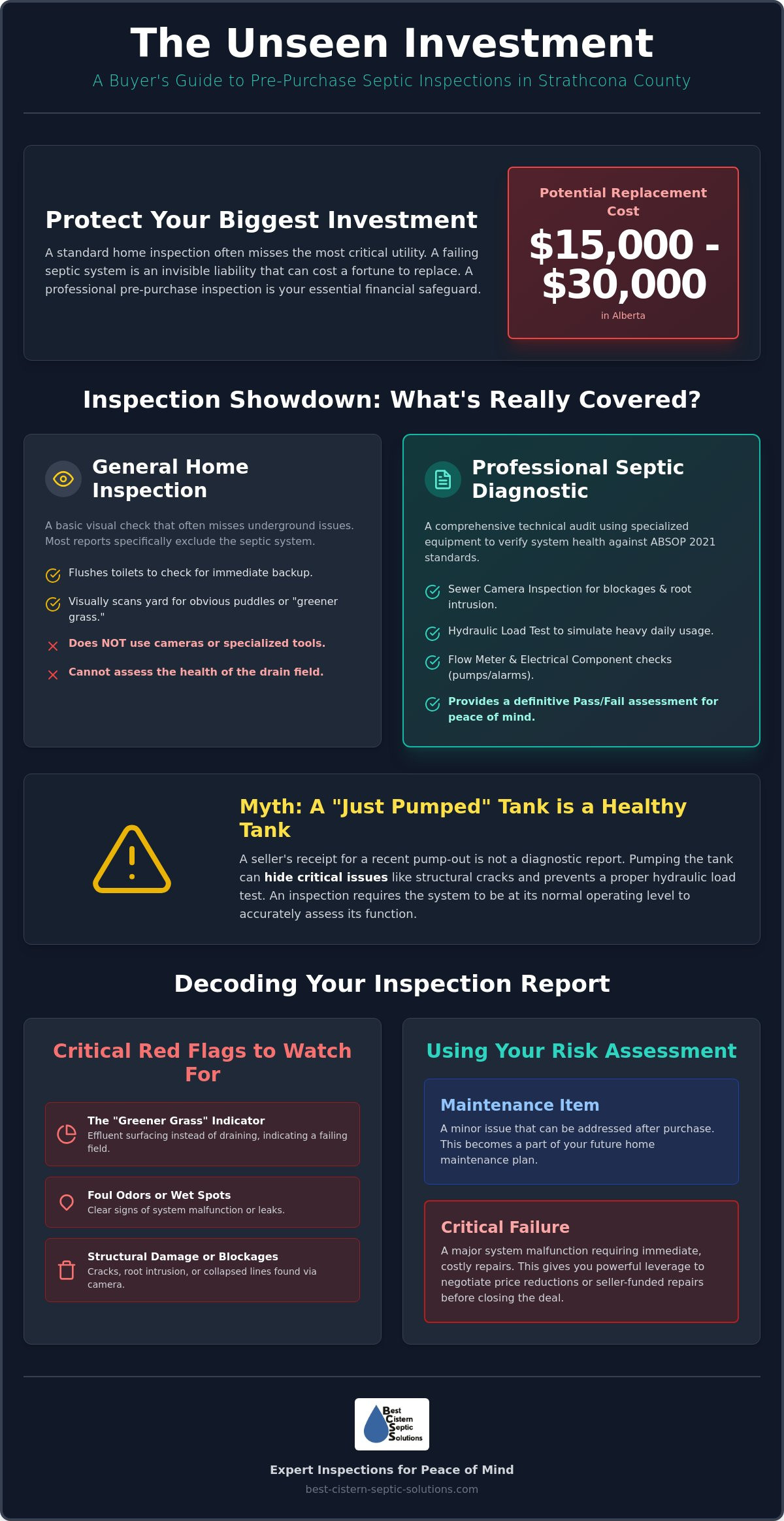 Pre-purchase home septic inspection Strathcona County