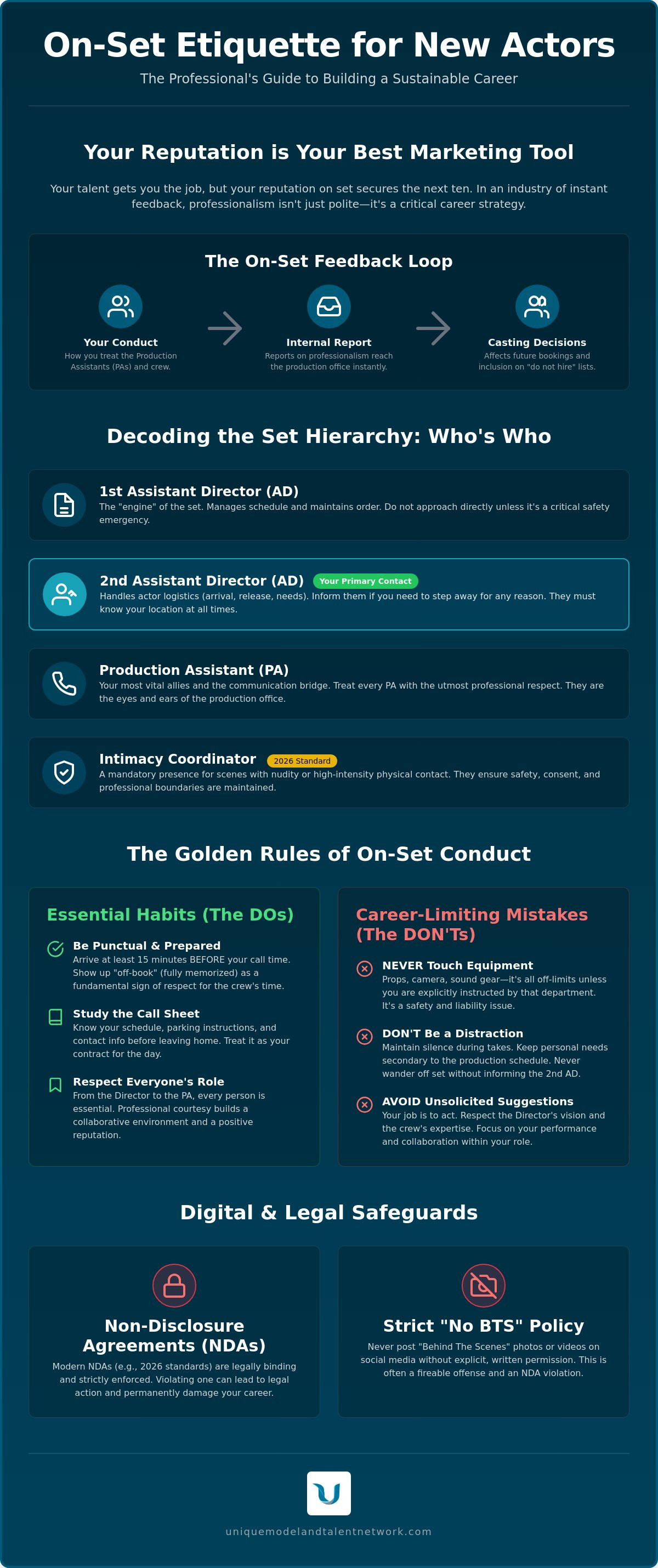 On-set etiquette for new actors
