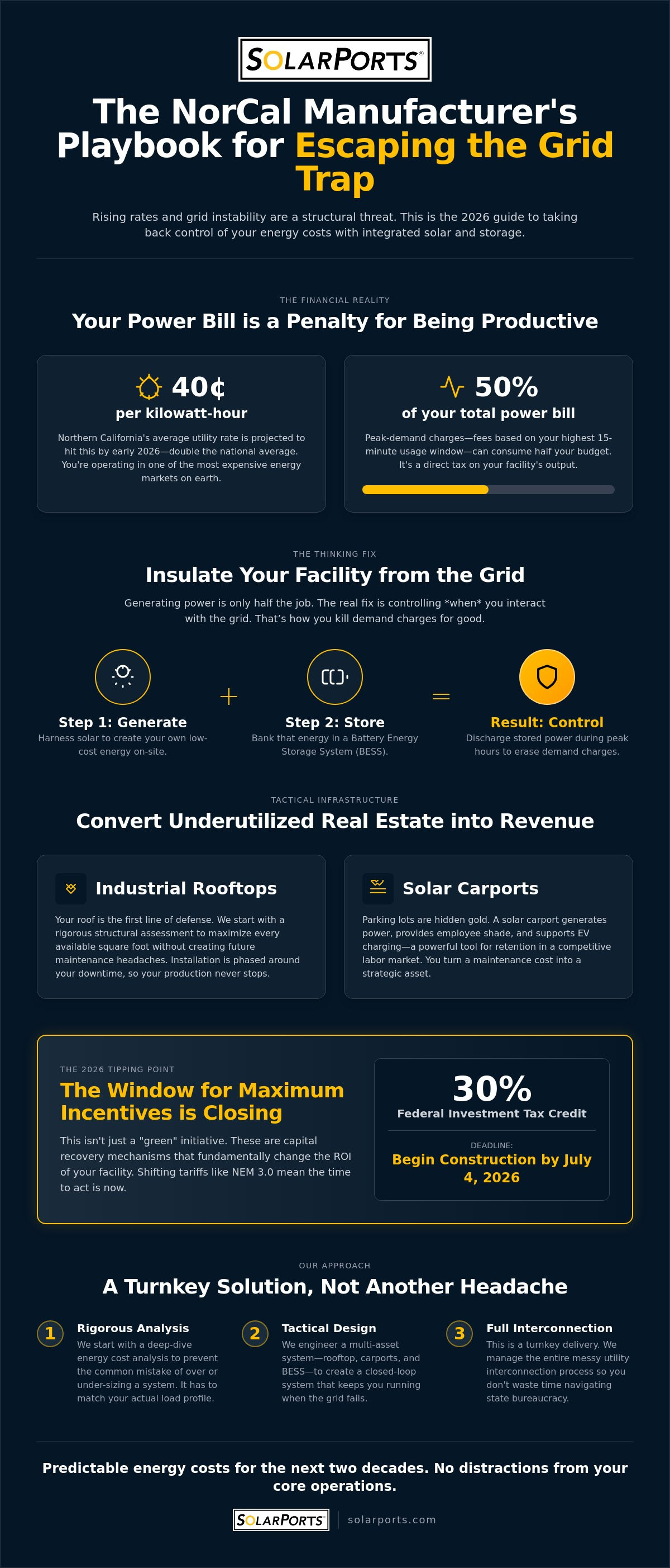 Solar for manufacturing facility Northern California
