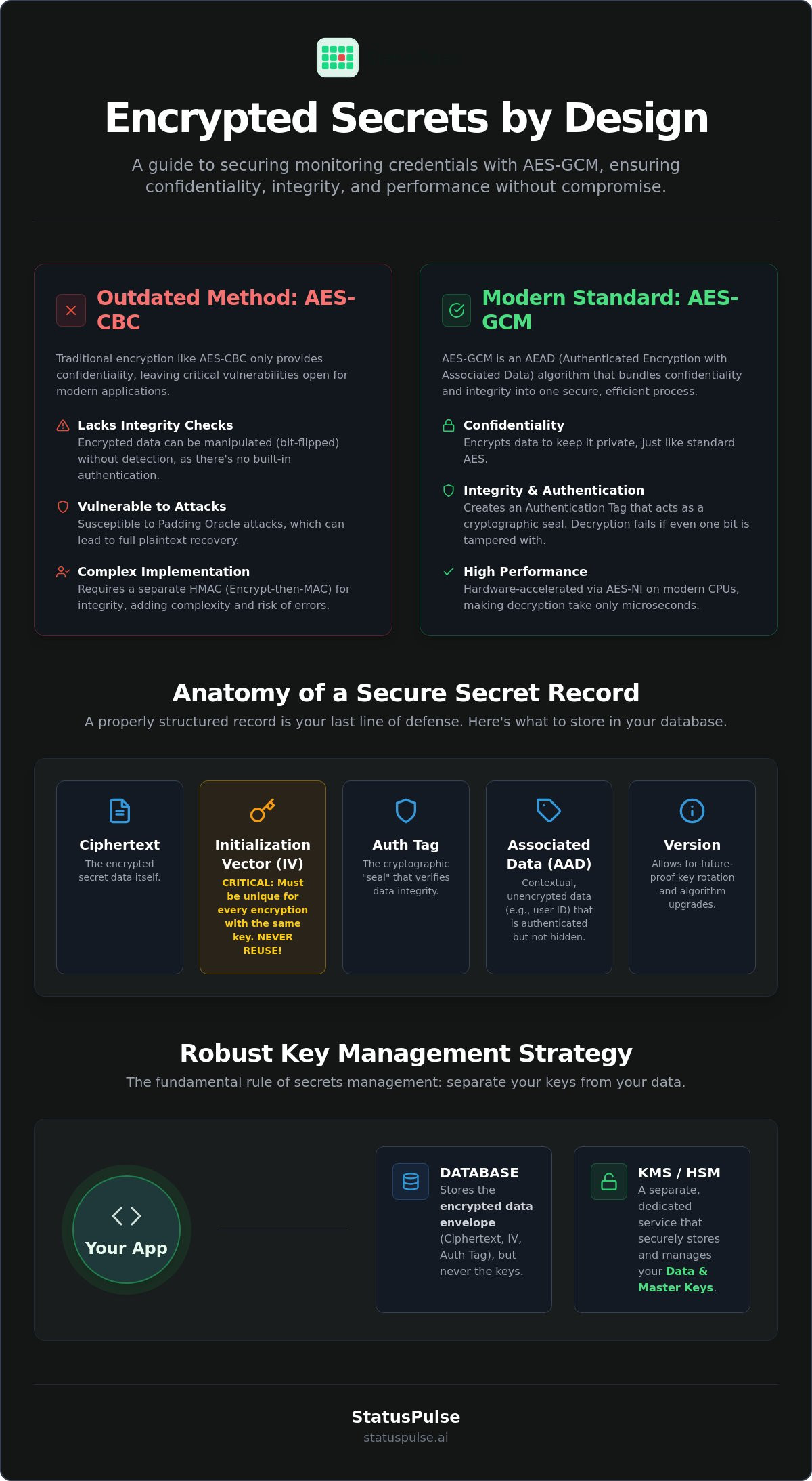 Encrypted Secrets by Design Using AES-GCM for Credentials Auth Headers and Client Certs