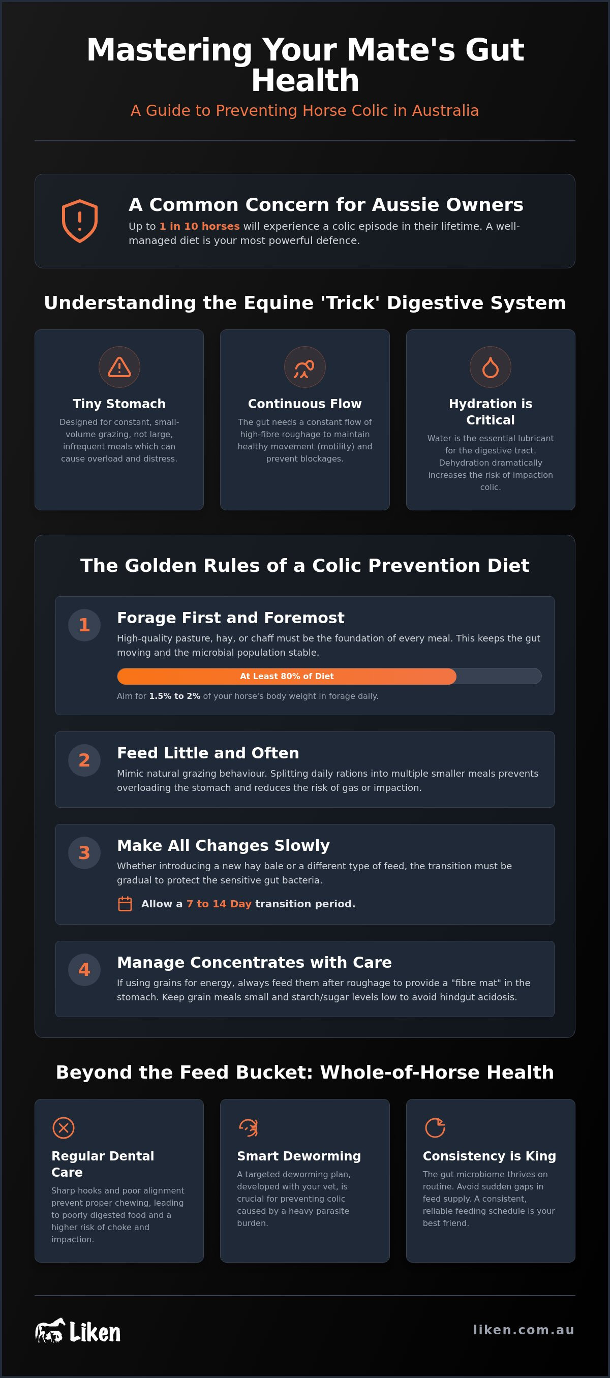 Horse colic prevention diet