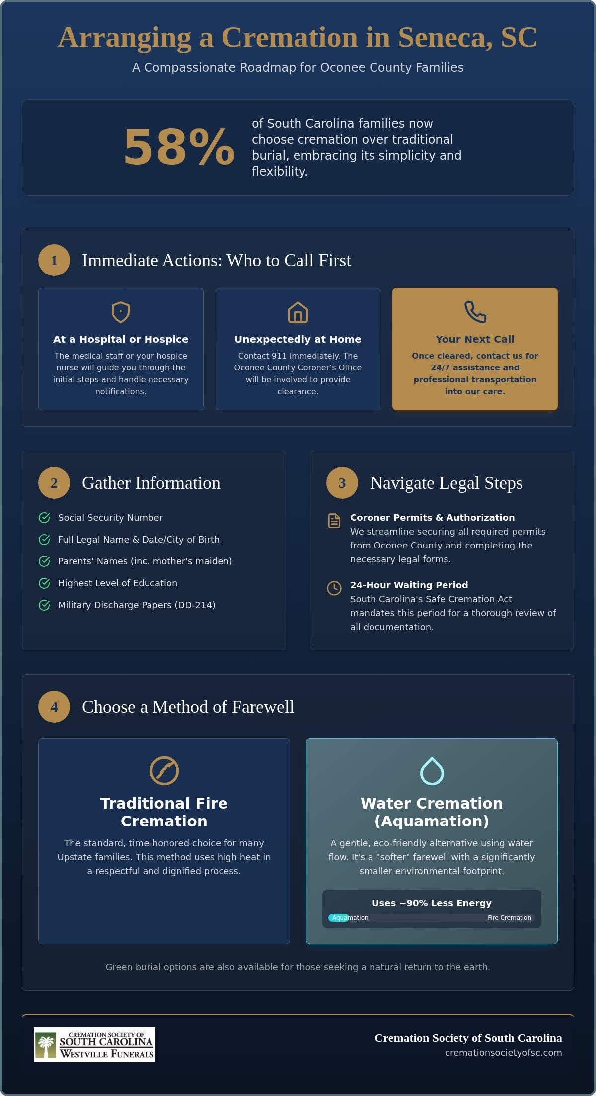 How to arrange a cremation in Seneca SC