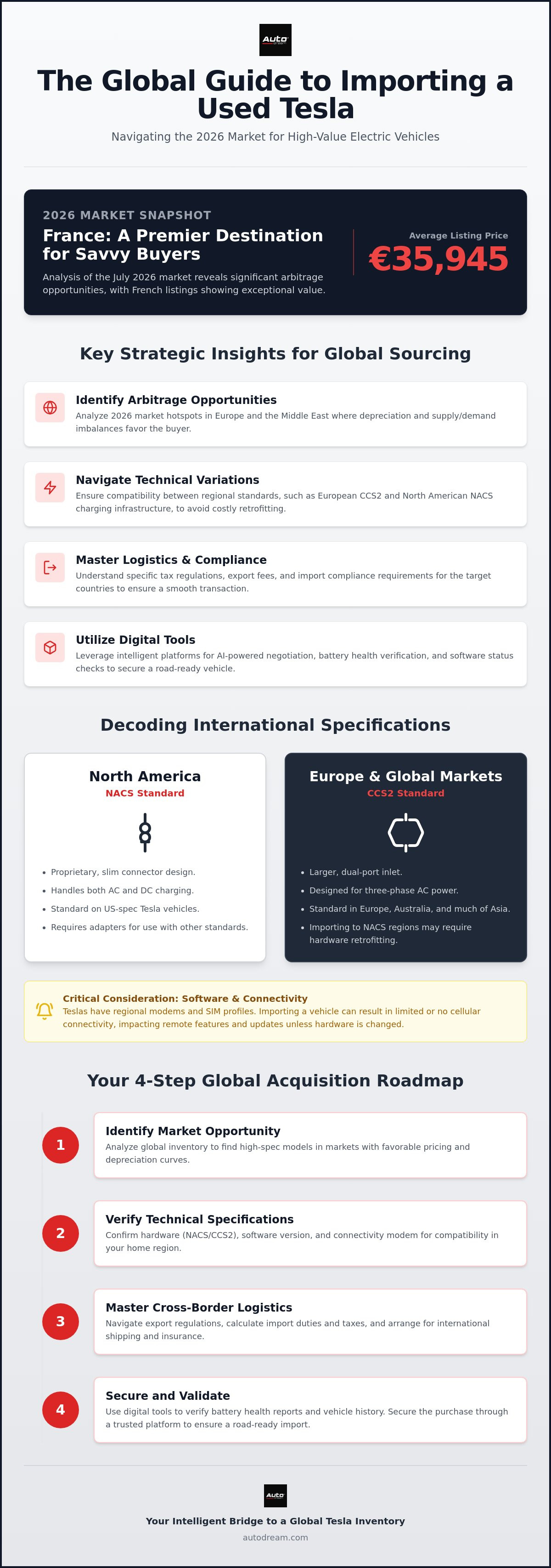 Best countries to import a used tesla from
