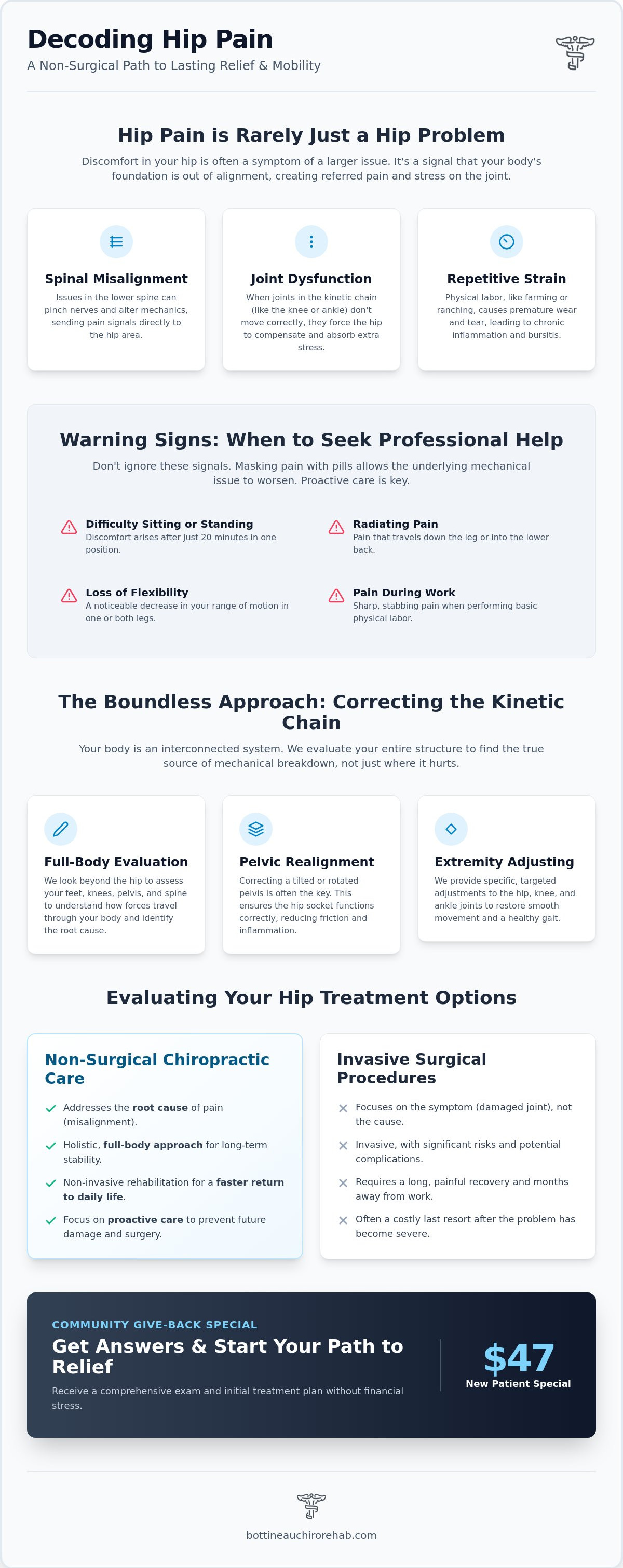 Hip pain chiropractor Bottineau