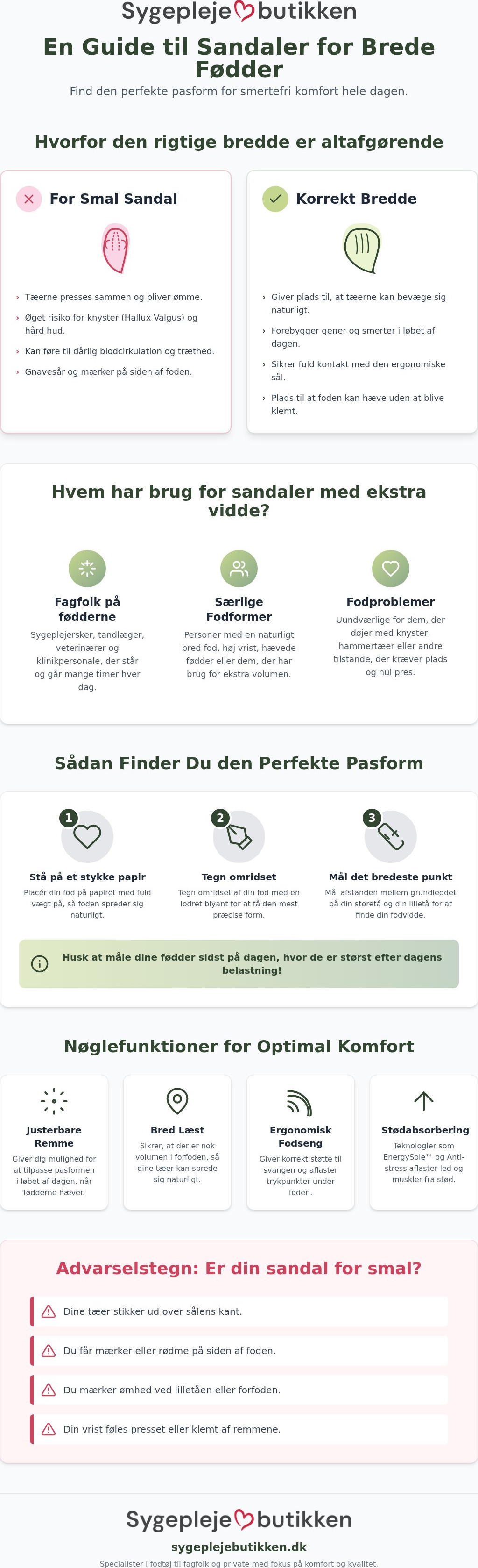 Sandaler til brede fødder