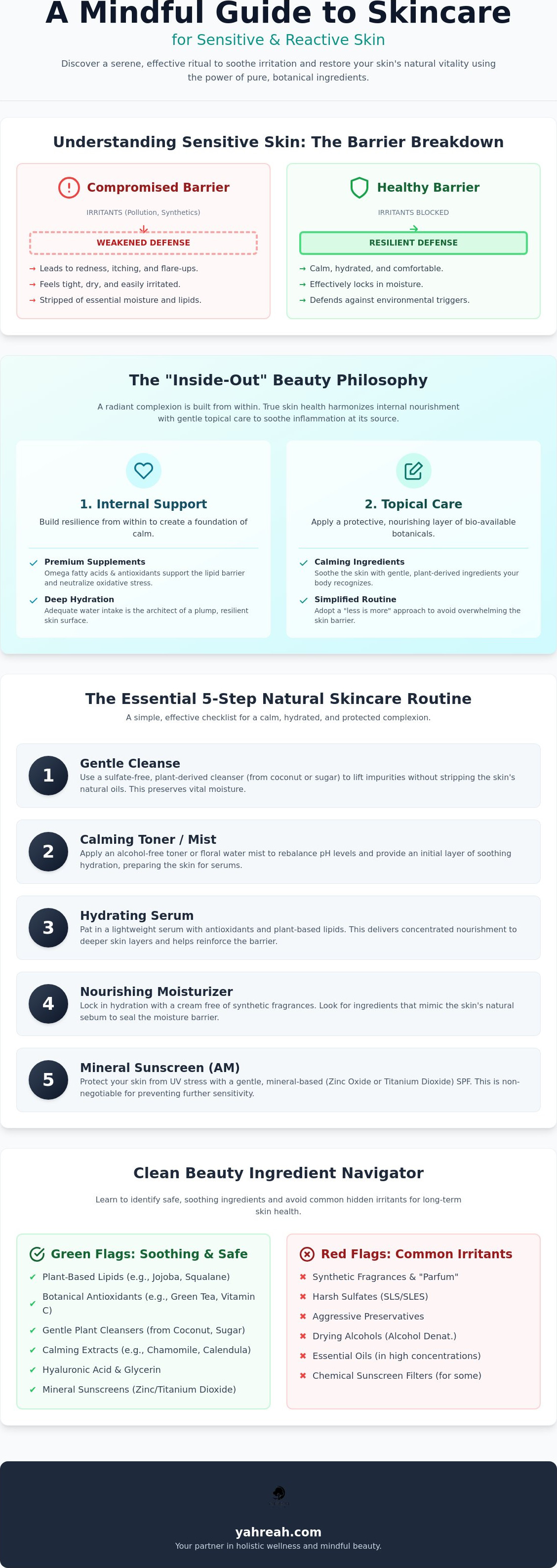 Natural skincare routine for sensitive skin